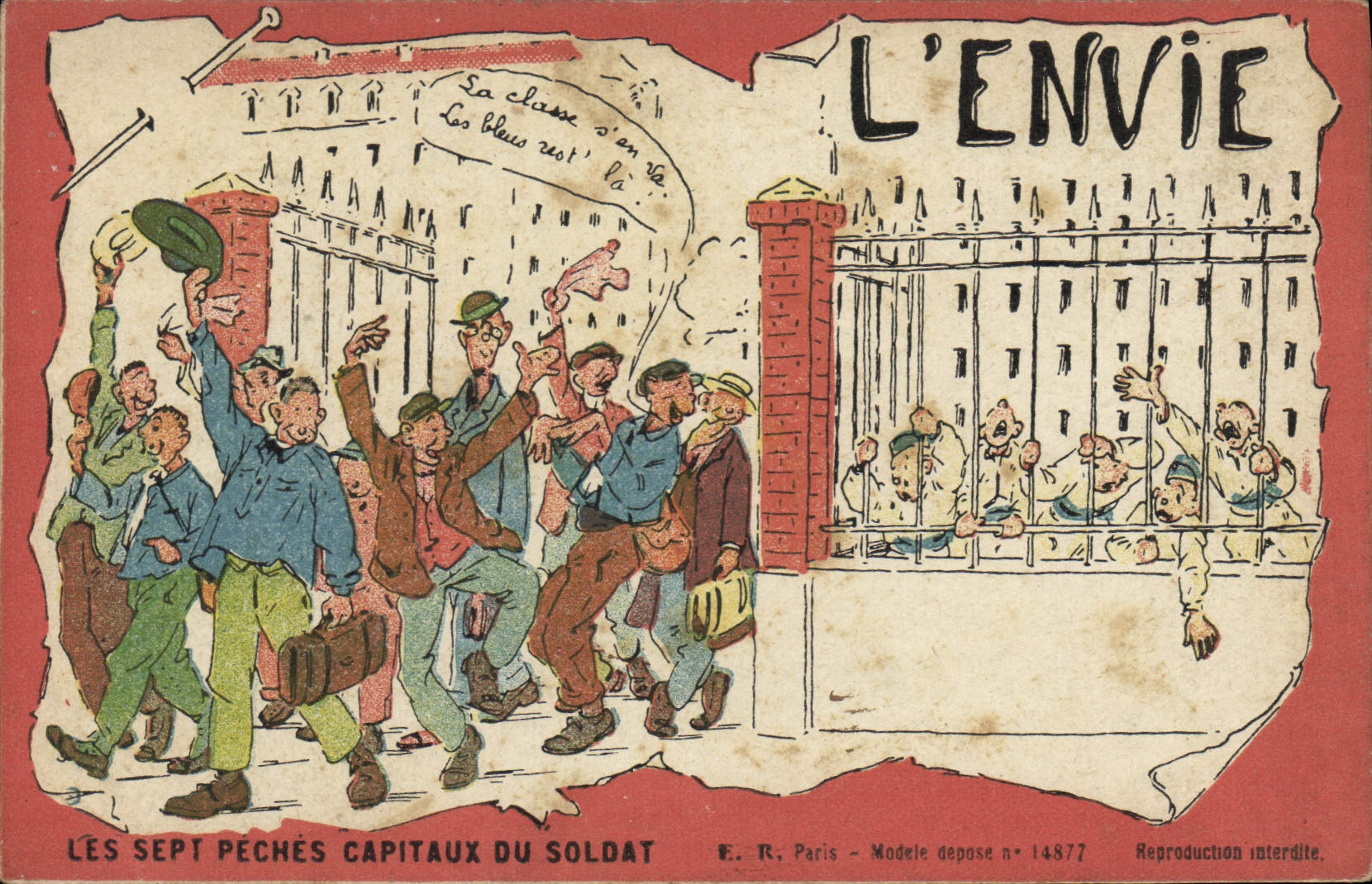 CPA Militaria L'envie Sept Peches Capitaux du soldat