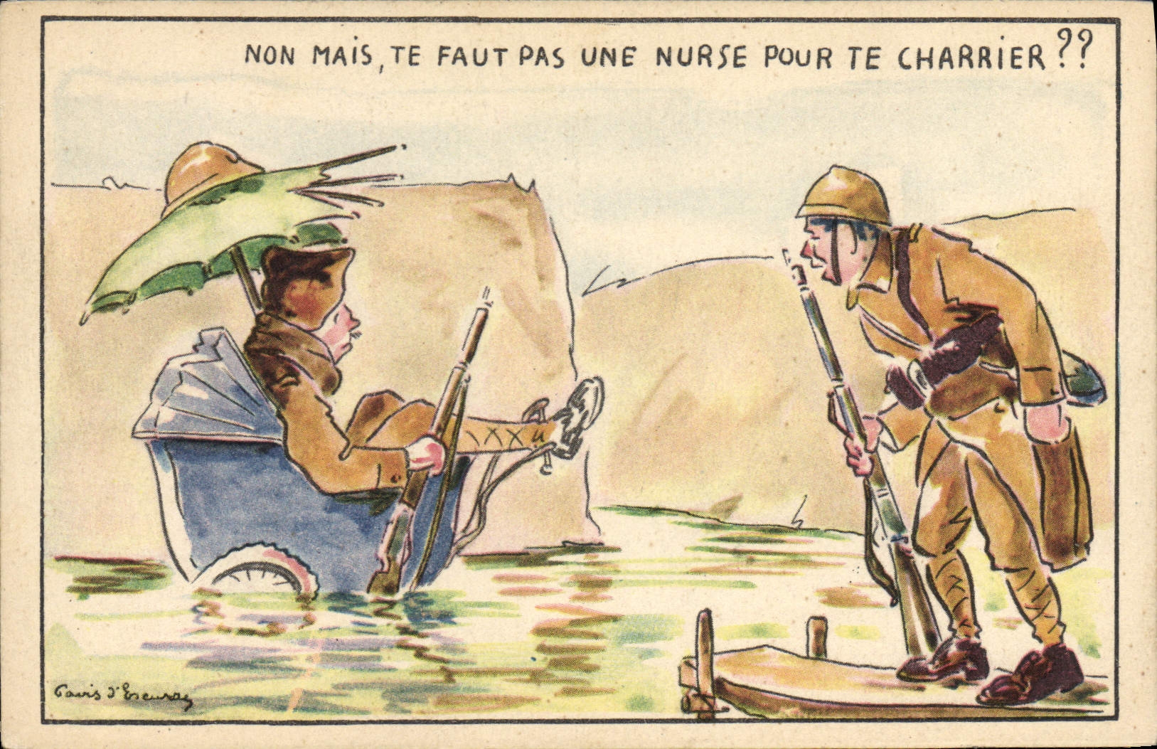 VINTAGE POSTCARD Militaria Children's nurse