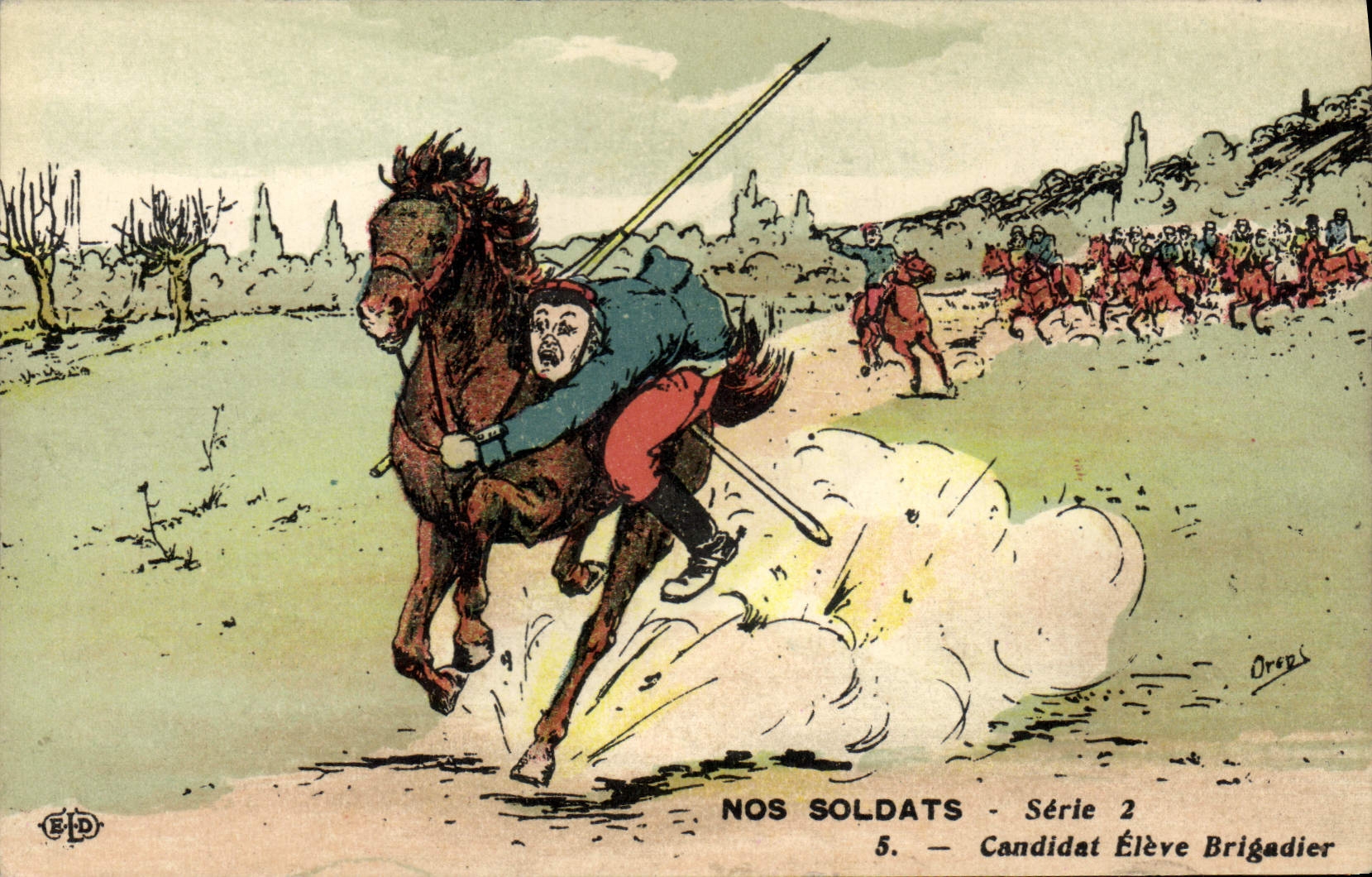 VINTAGE POSTCARD Militaria high Candidate sergeant