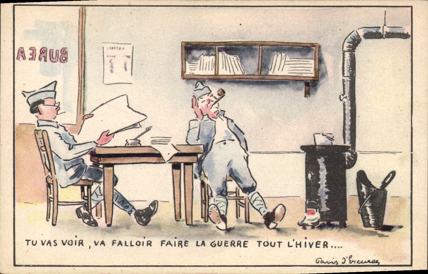 VINTAGE POSTCARD Militaria Winter