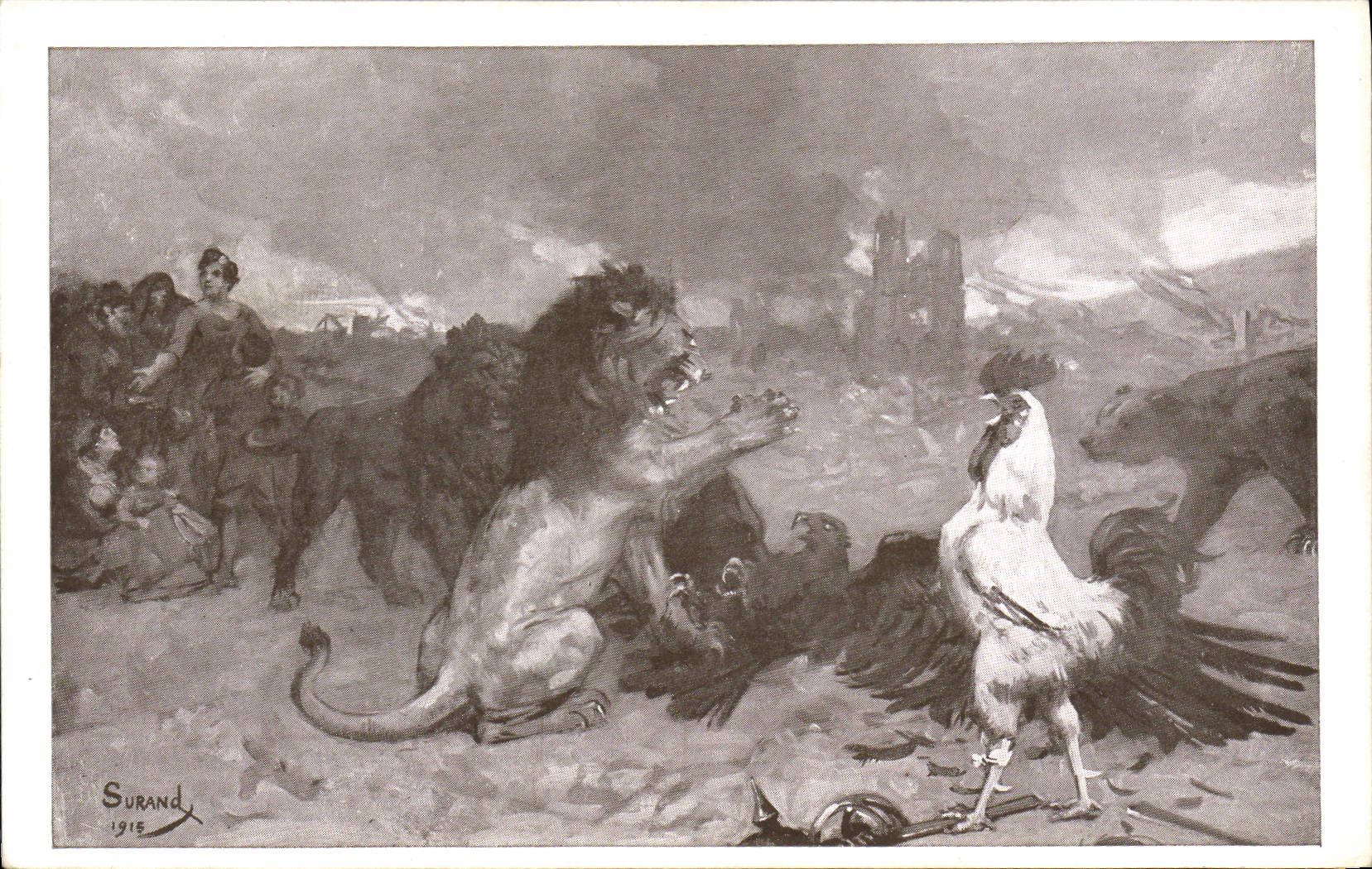 CPA Militaria Journee du Secours national Lion