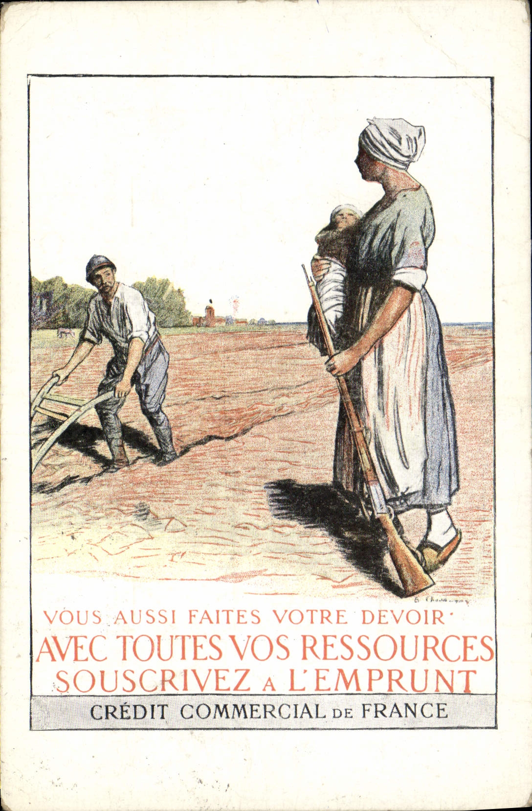 CPA Militaria Credit Commercial de France