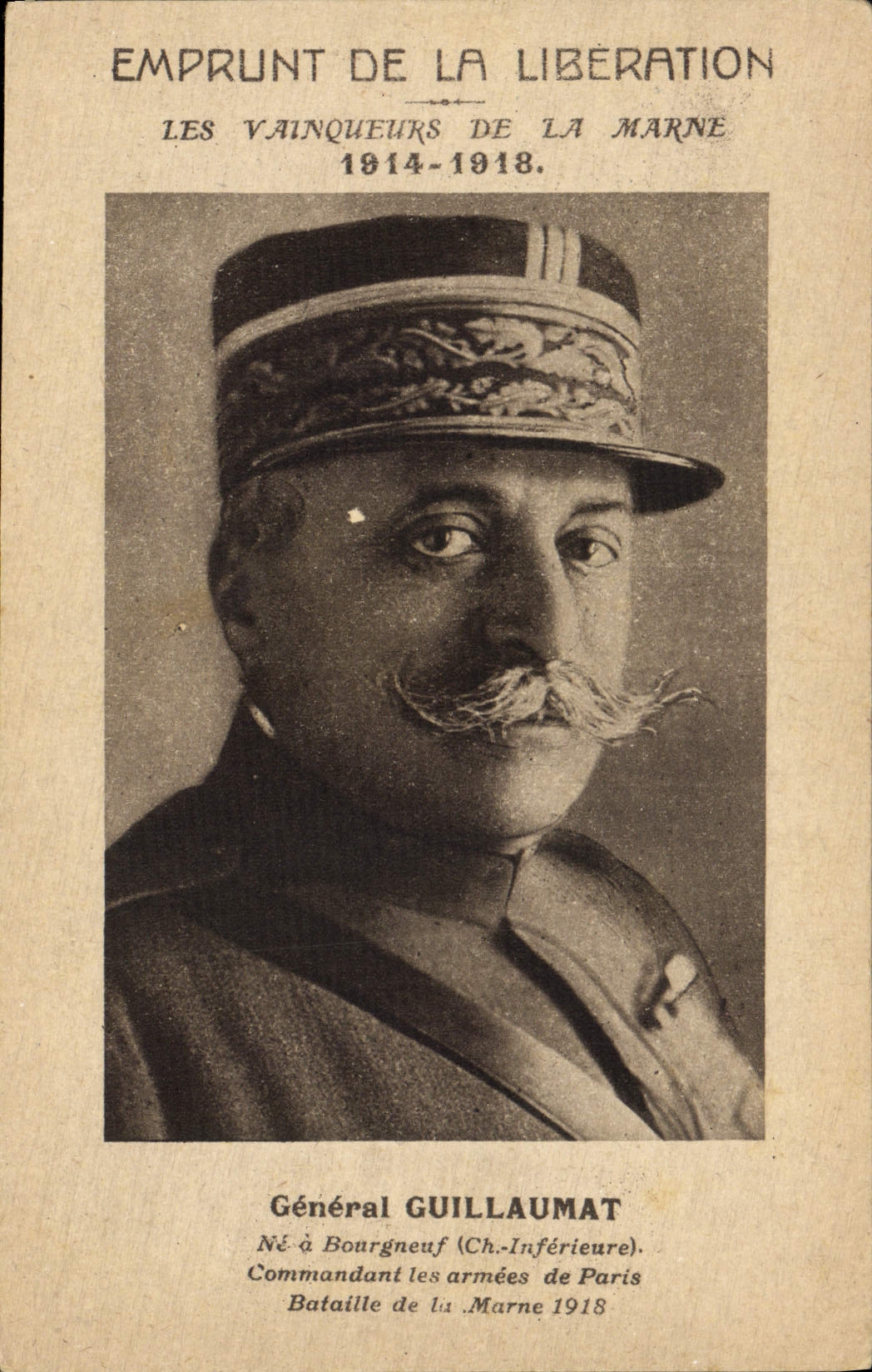 CPA Militaria Emprunt de la Liberation Vainqueurs de la Marne General Guillaumat