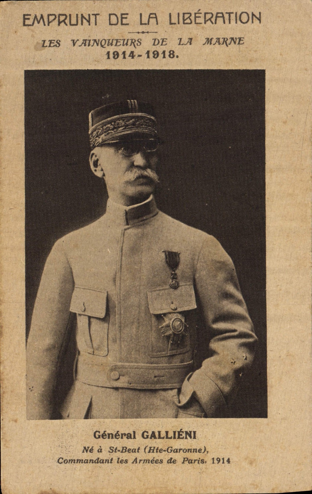 CPA Militaria Emprunt de la Liberation Vainqueurs de la Marne General Gallieni