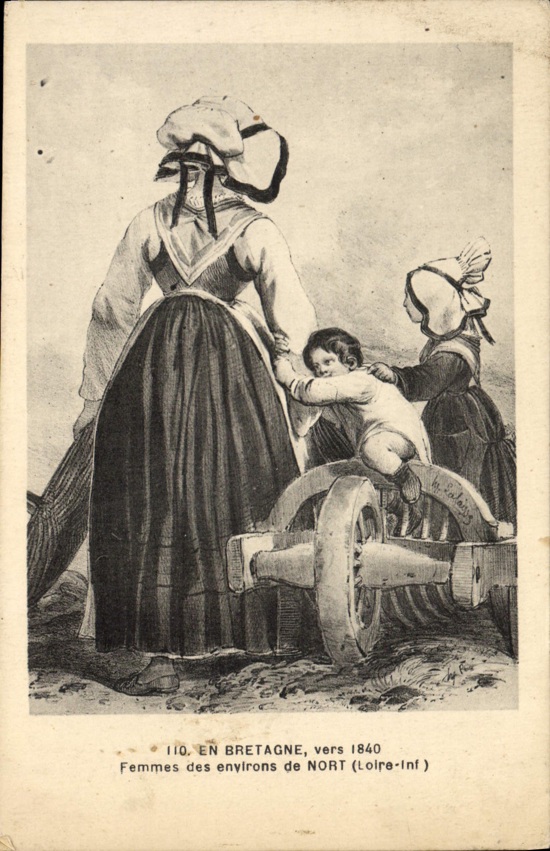 CPA Folklore En Bretagne vers 1840 Femmes des environs de Niort 