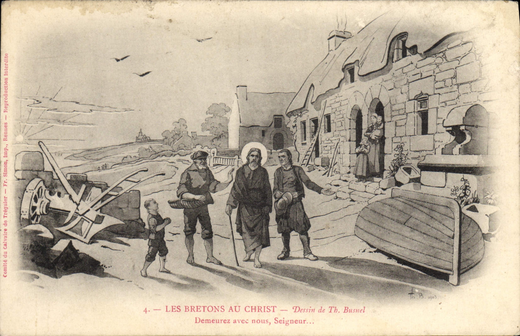 CPA Folklore Les Bretons au Christ 