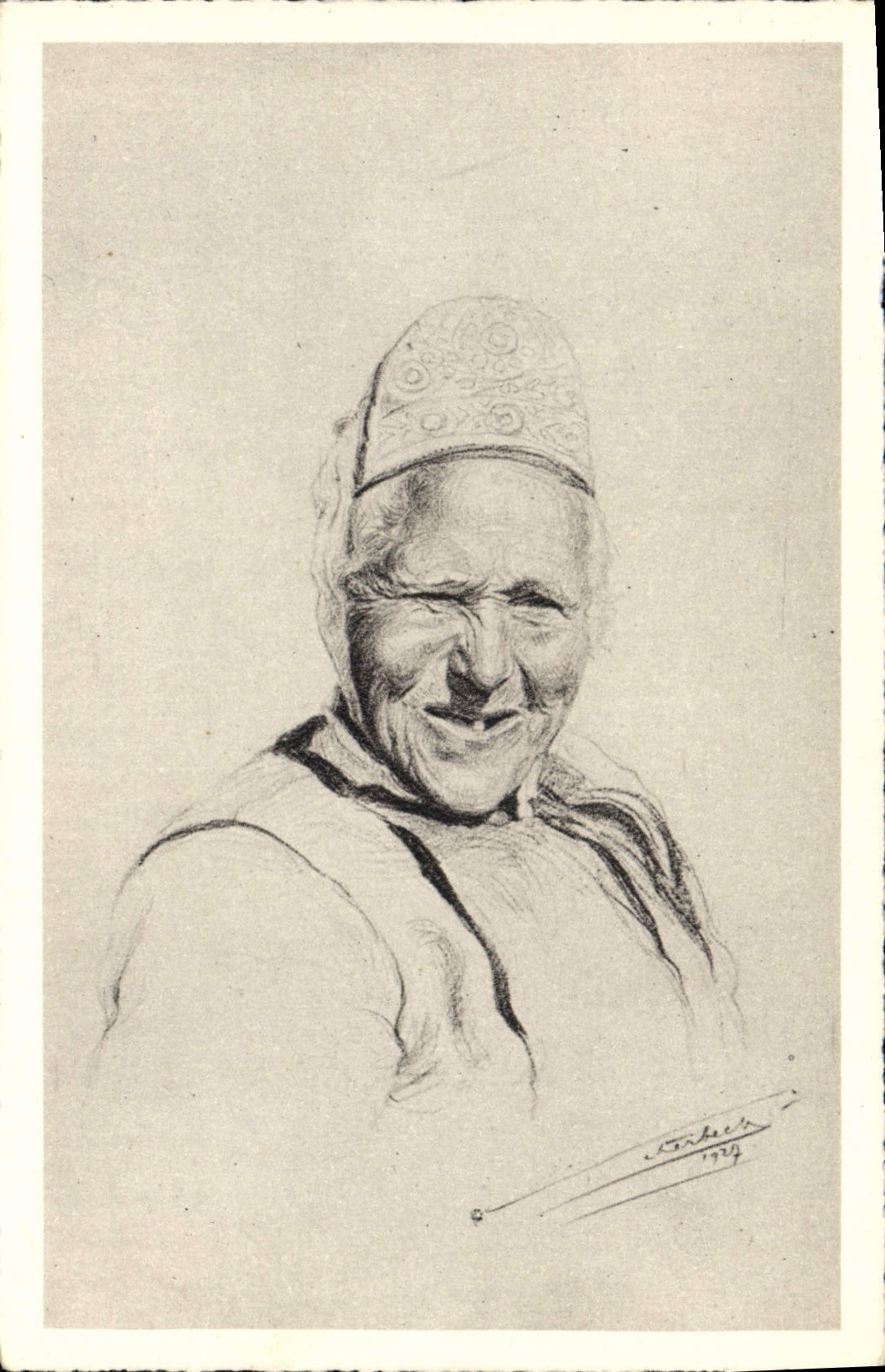 CPA Folklore Tetes de Bretagne Femme