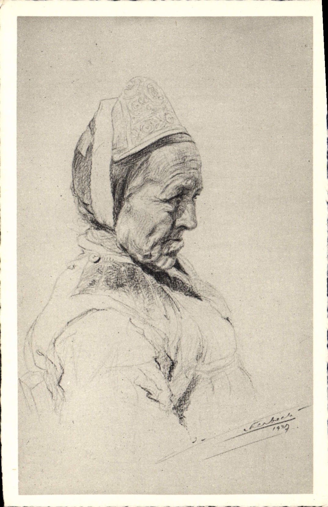 CPA Folklore Tetes de Bretagne Femme