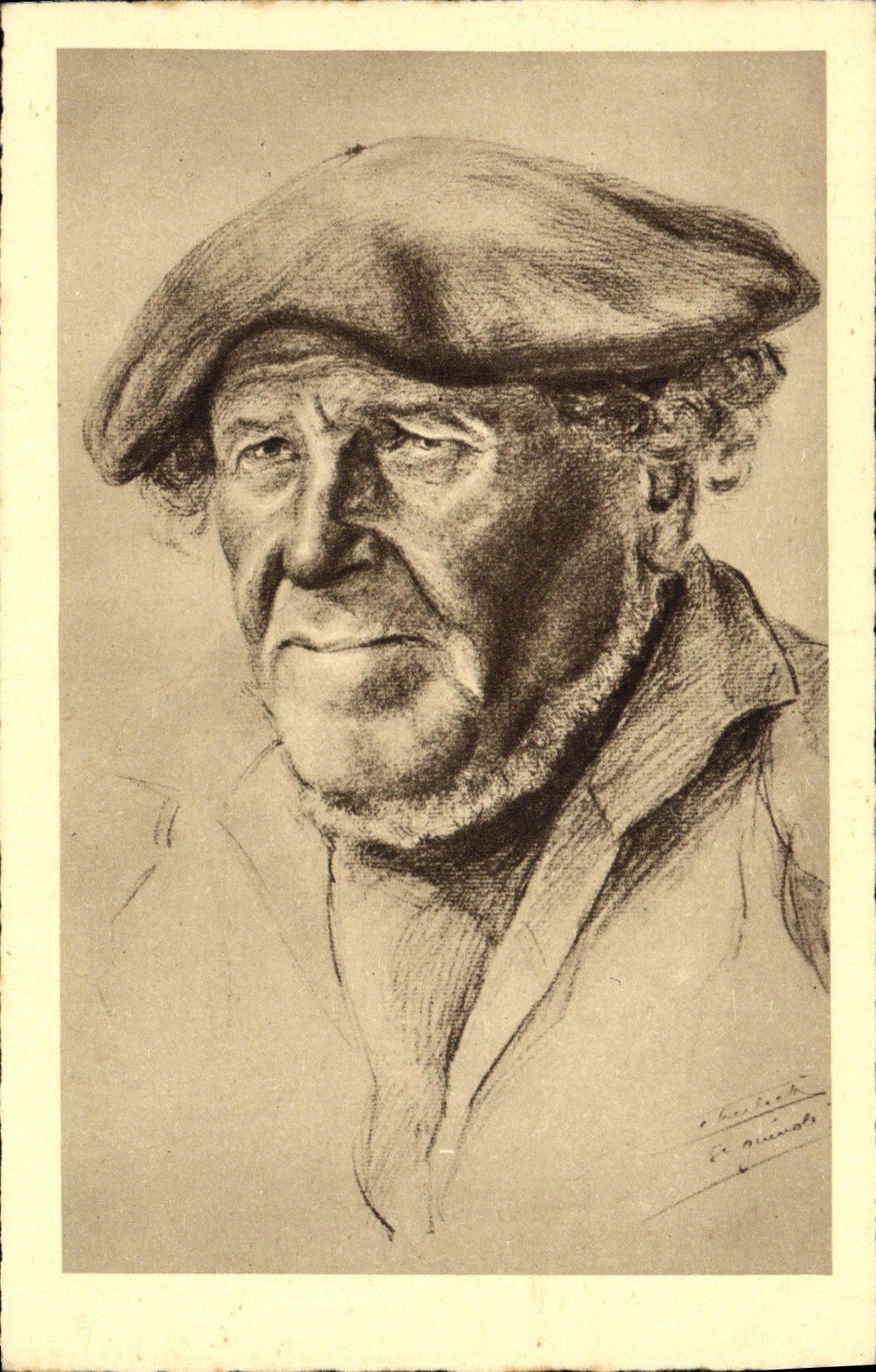 CPA Folklore Tetes de Bretagne Homme