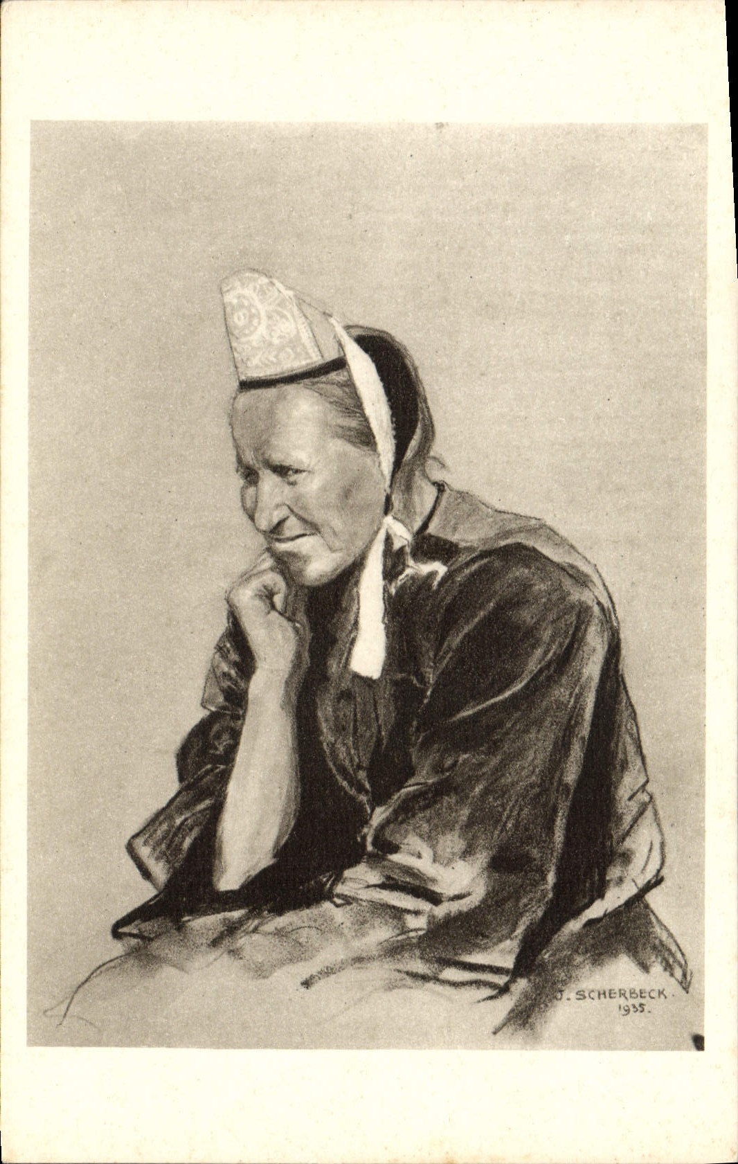 CPA Folklore Tetes de Bretagne Femme