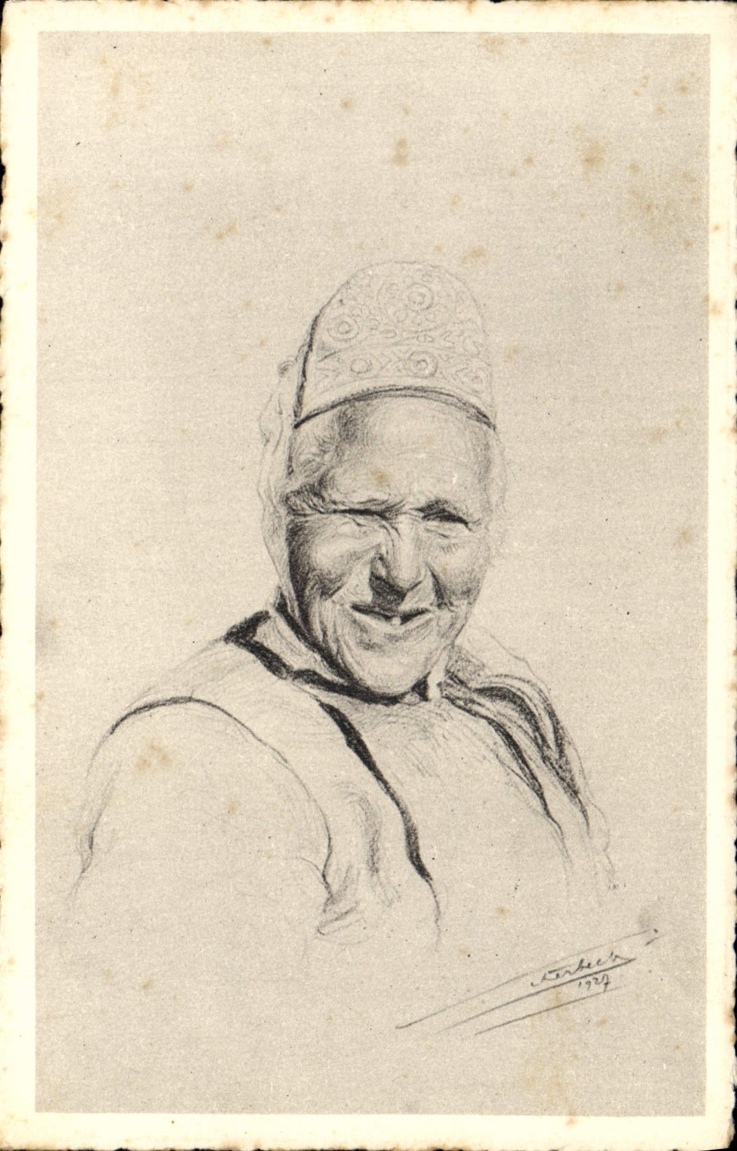 CPA Folklore Tetes de Bretagne Femme