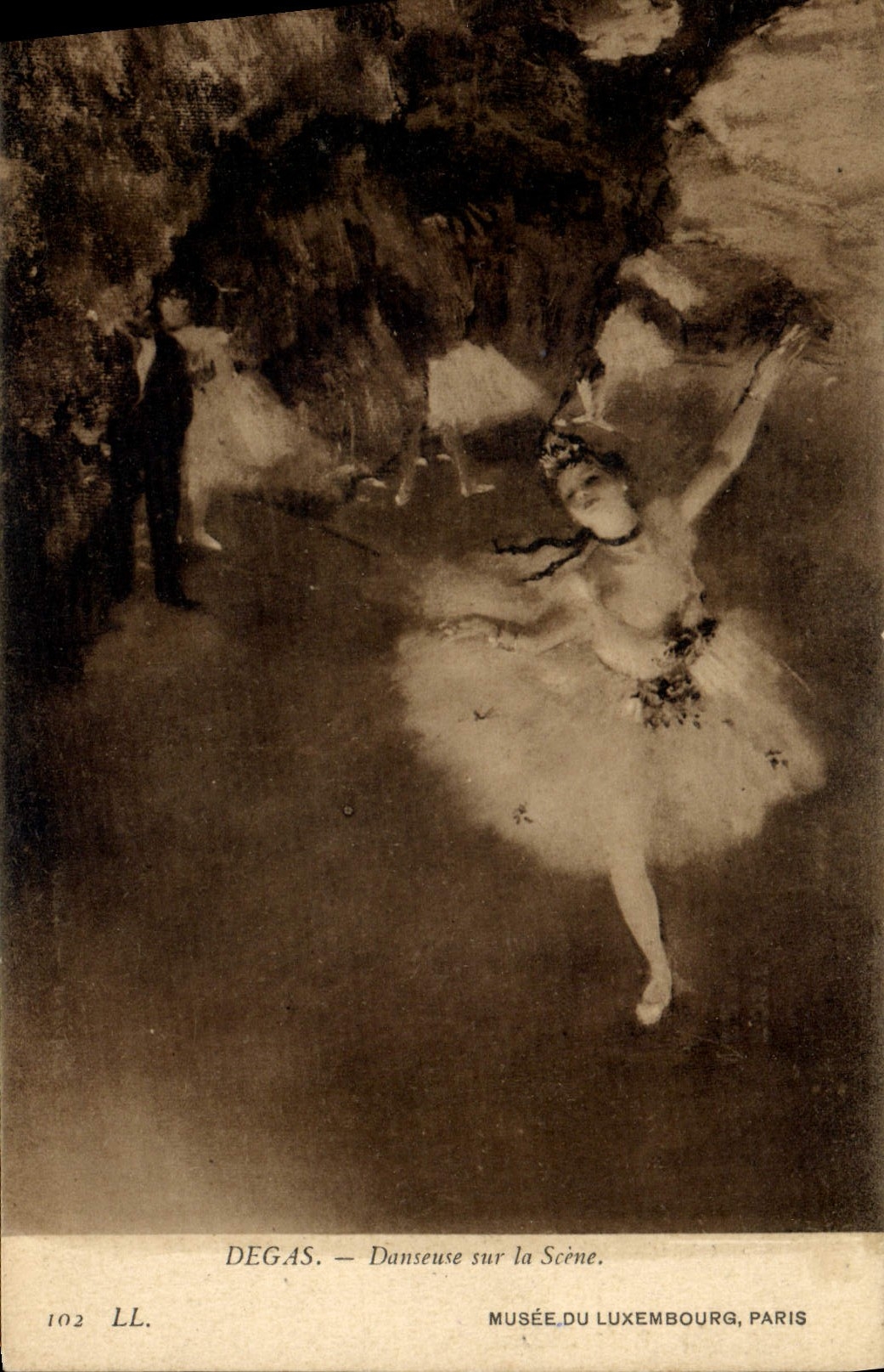 VINTAGE POSTCARD Fantaisie Dances Woman Degas Danseuses on the scene Paris Musee of Luxembourg