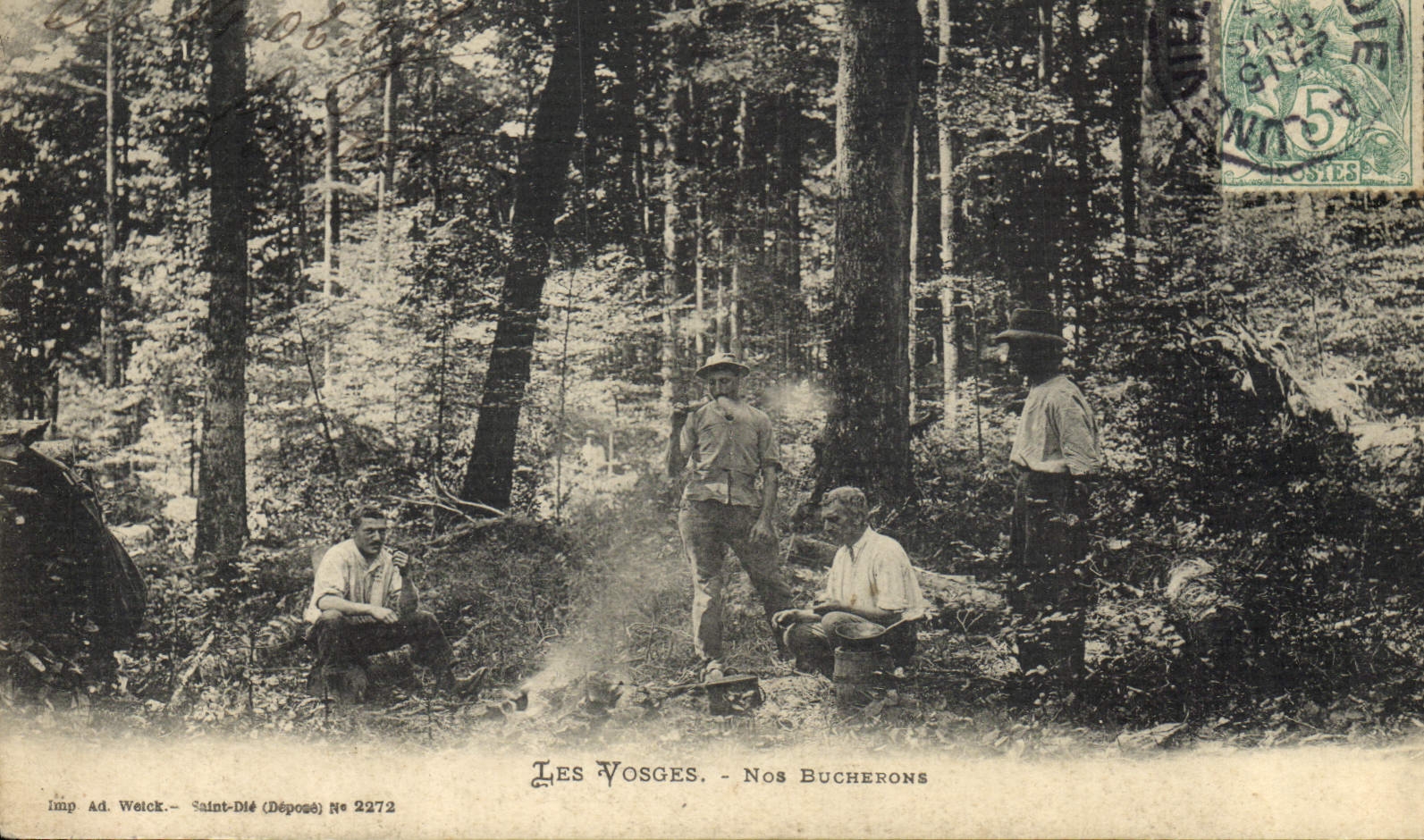 CPA Folklore Les Vosges Nos bucherons 