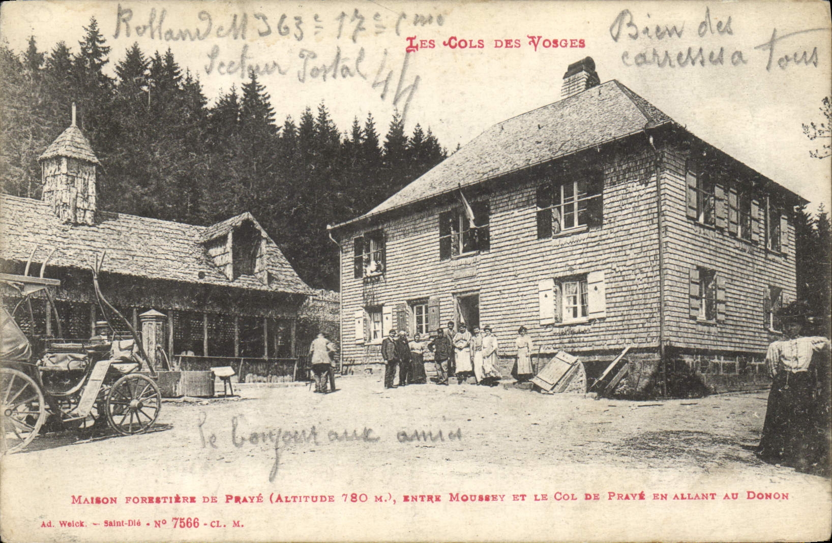VINTAGE POSTCARD Collars of the Vosges House forestiere of Praye Between Moussey and the collar of Praye while going to the keep