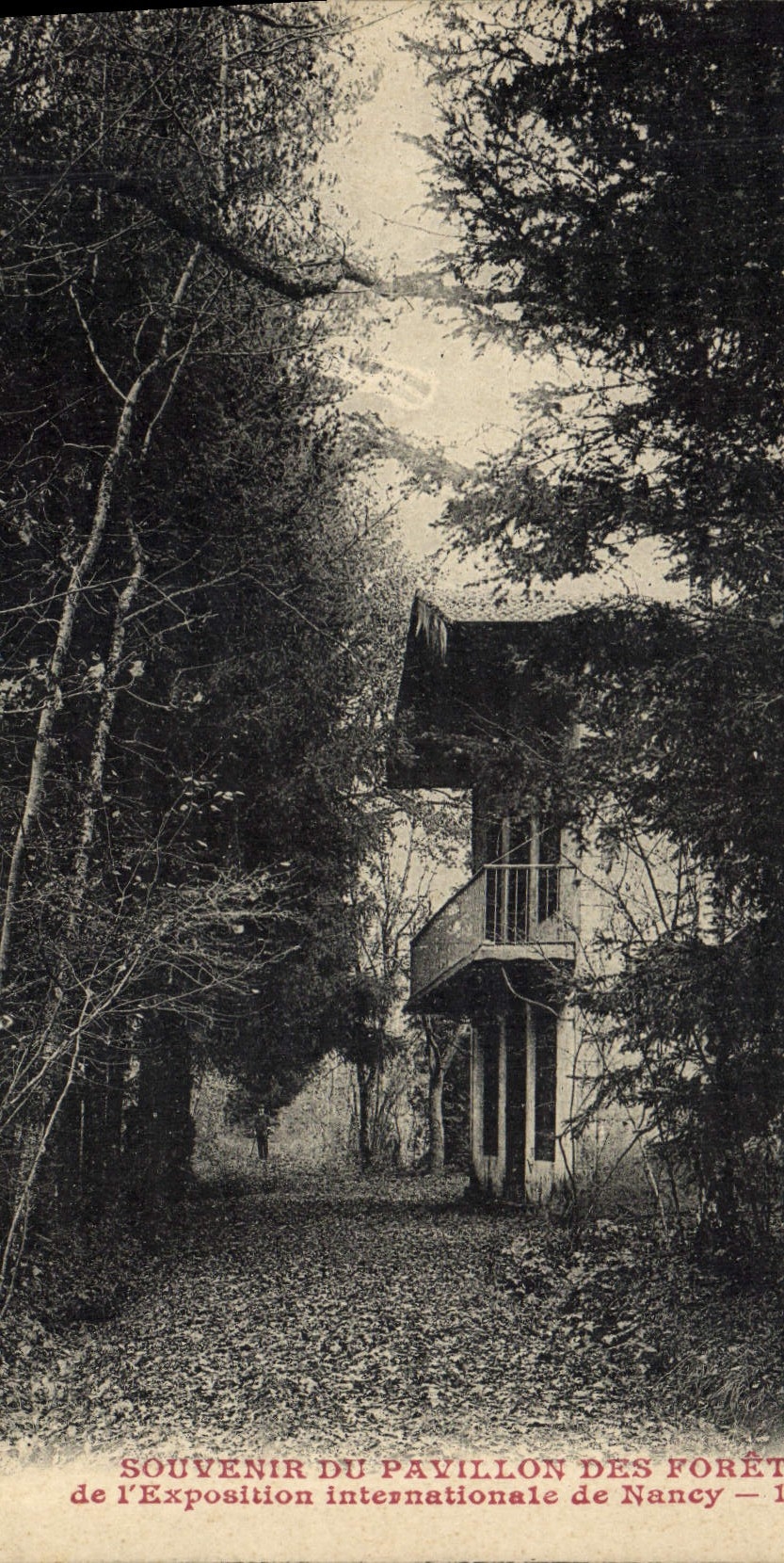 VINTAGE POSTCARD House of the Drills of the international exhibition of Nancy 1909