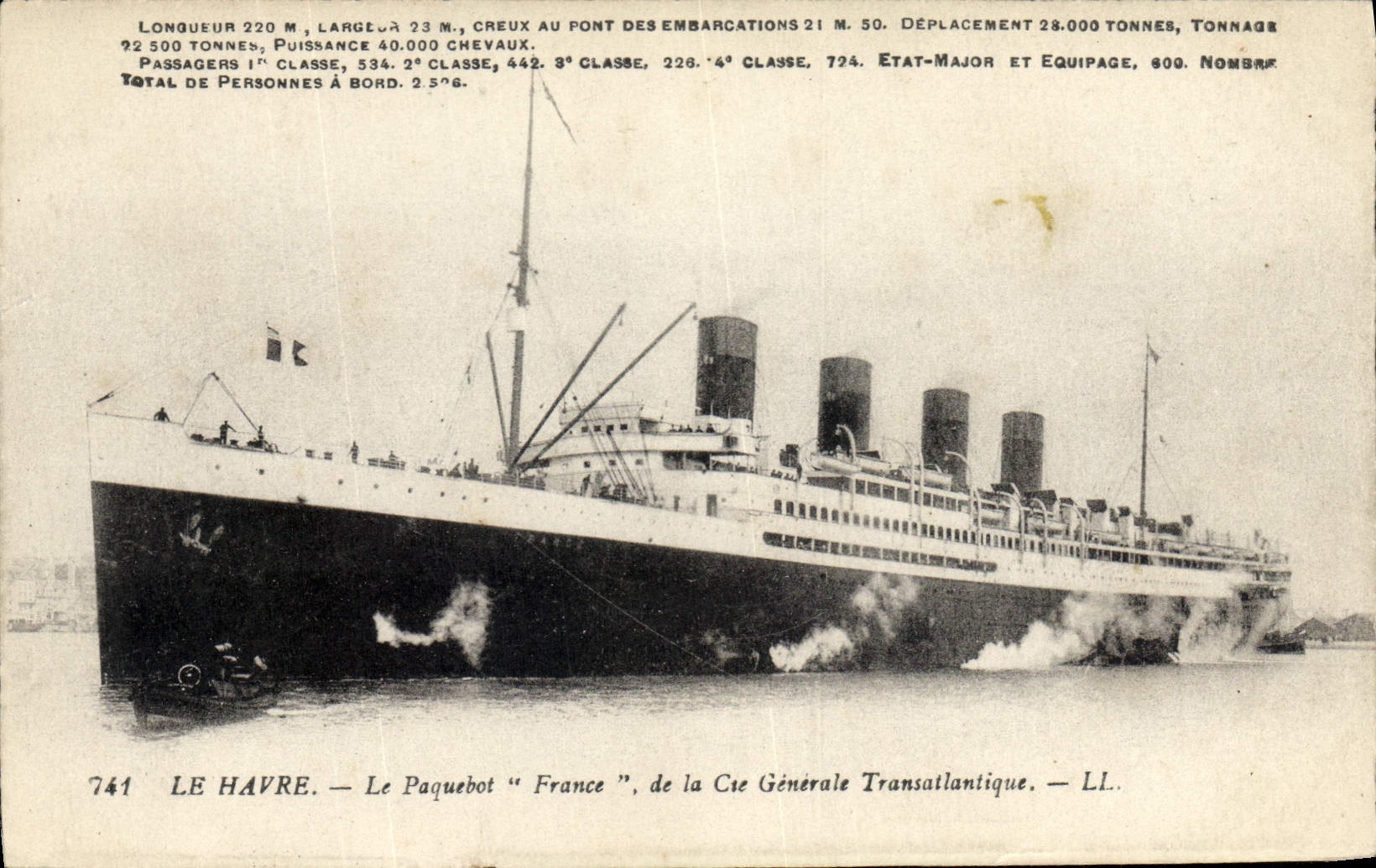 CPA Bateau Paquebot le Havre Transatlantique France