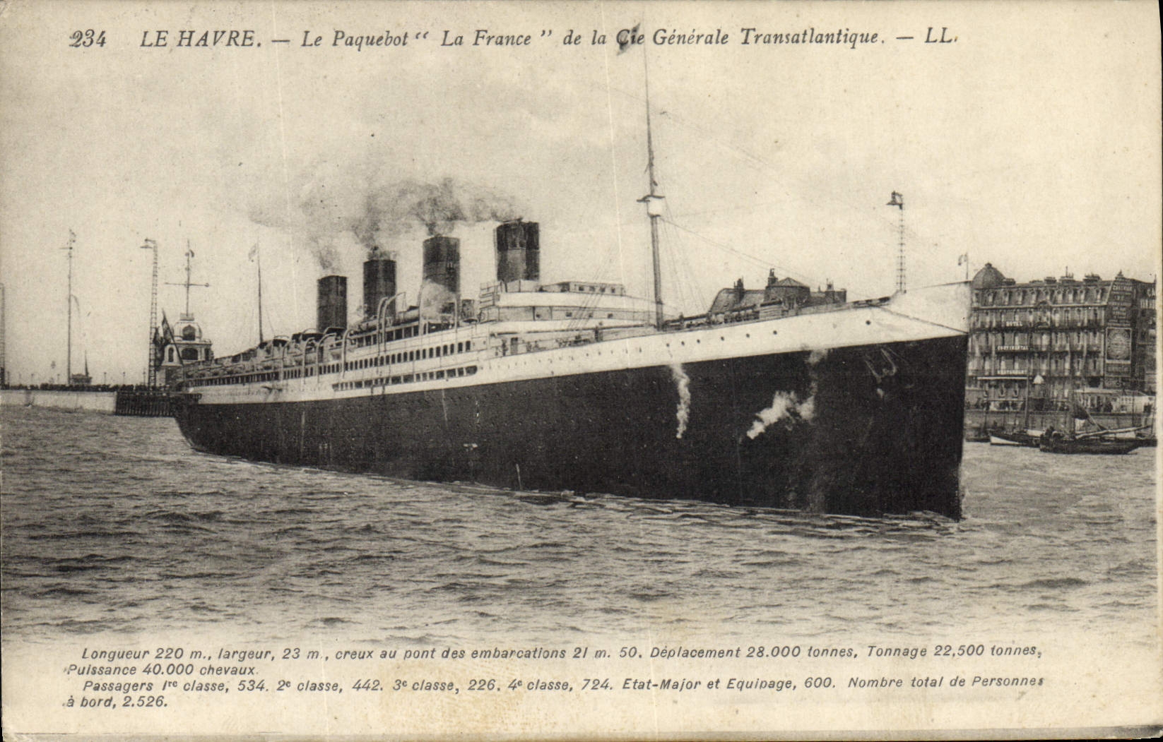 CPA Bateau Paquebot le Havre Transatlantique France