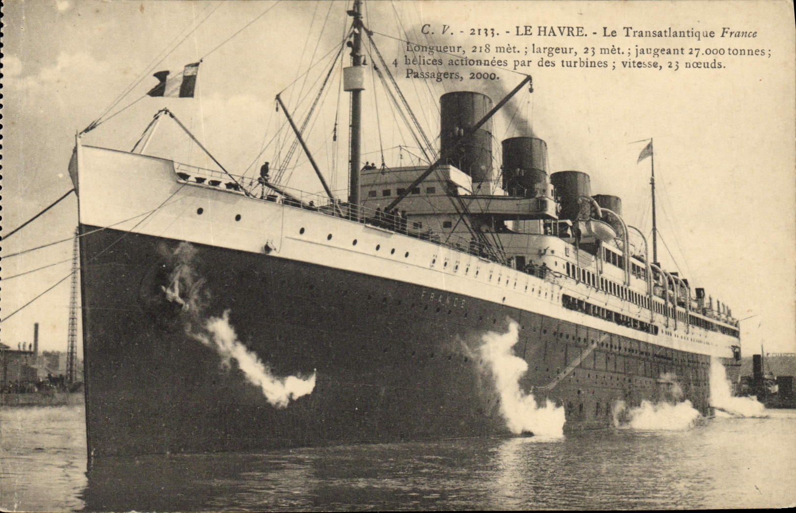 CPA Bateau Paquebot le Havre Transatlantique France