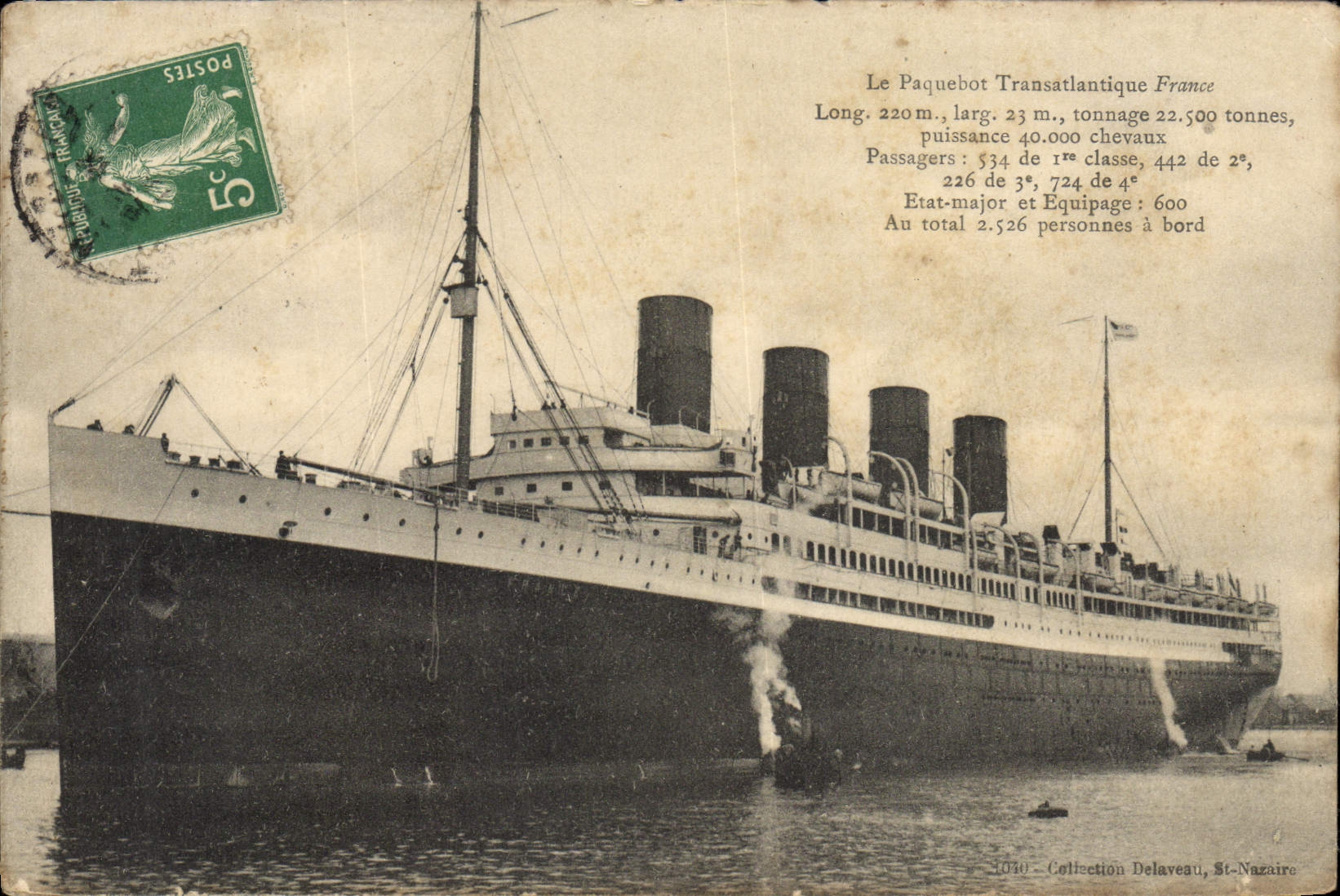 CPA Bateau Paquebot le Havre Transatlantique France 