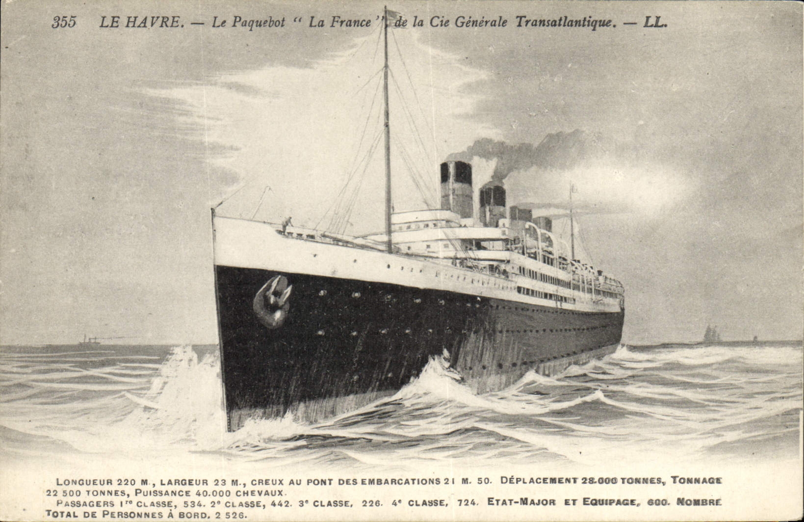 CPA Bateau Paquebot le Havre Transatlantique France 