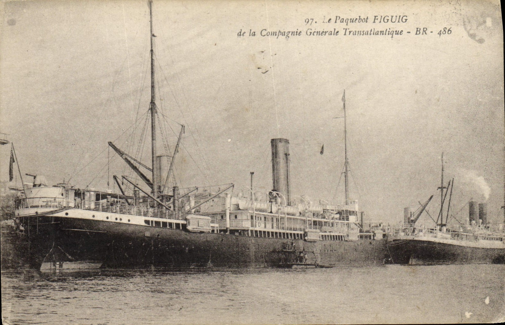 VINTAGE POSTCARD Boat Steamer Transatlantic Figuig General Company