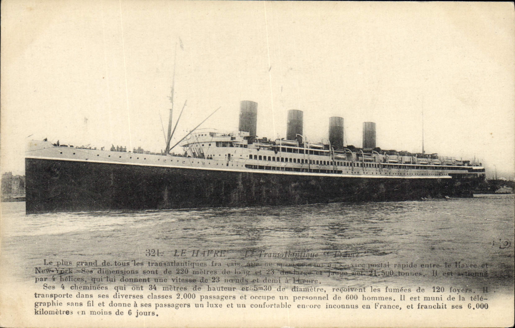 CPA Bateau Paquebot le Havre Transatlantique France 