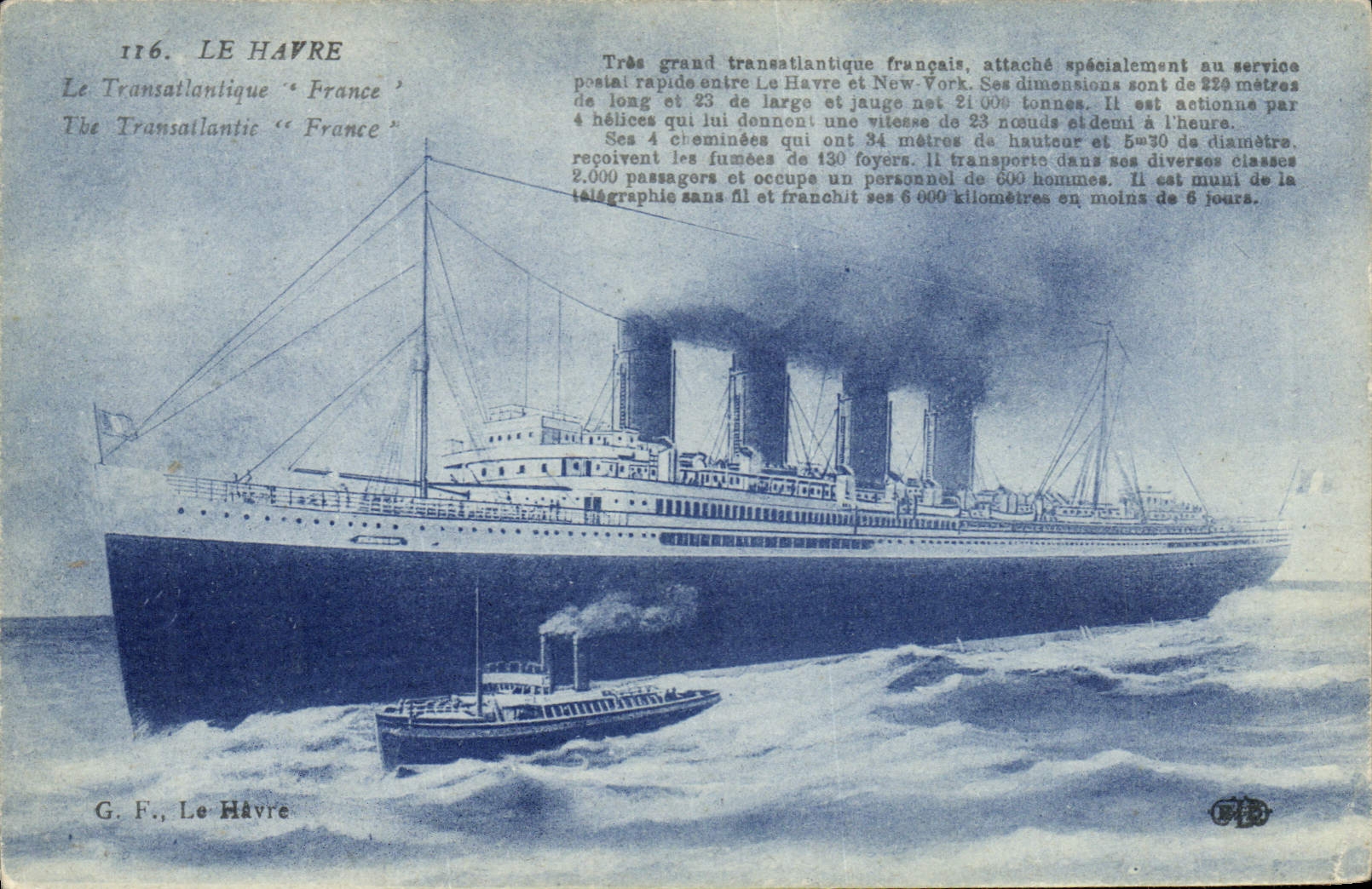 CPA Bateau Paquebot le Havre Transatlantique France 