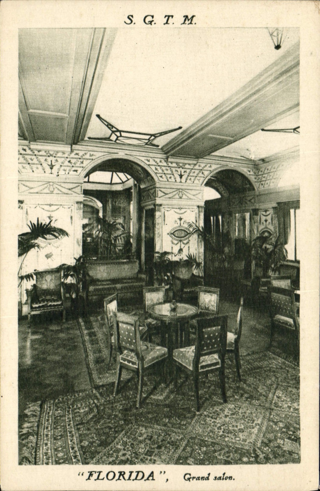 VINTAGE POSTCARD Boat Steamer SGTM Florida Large living room