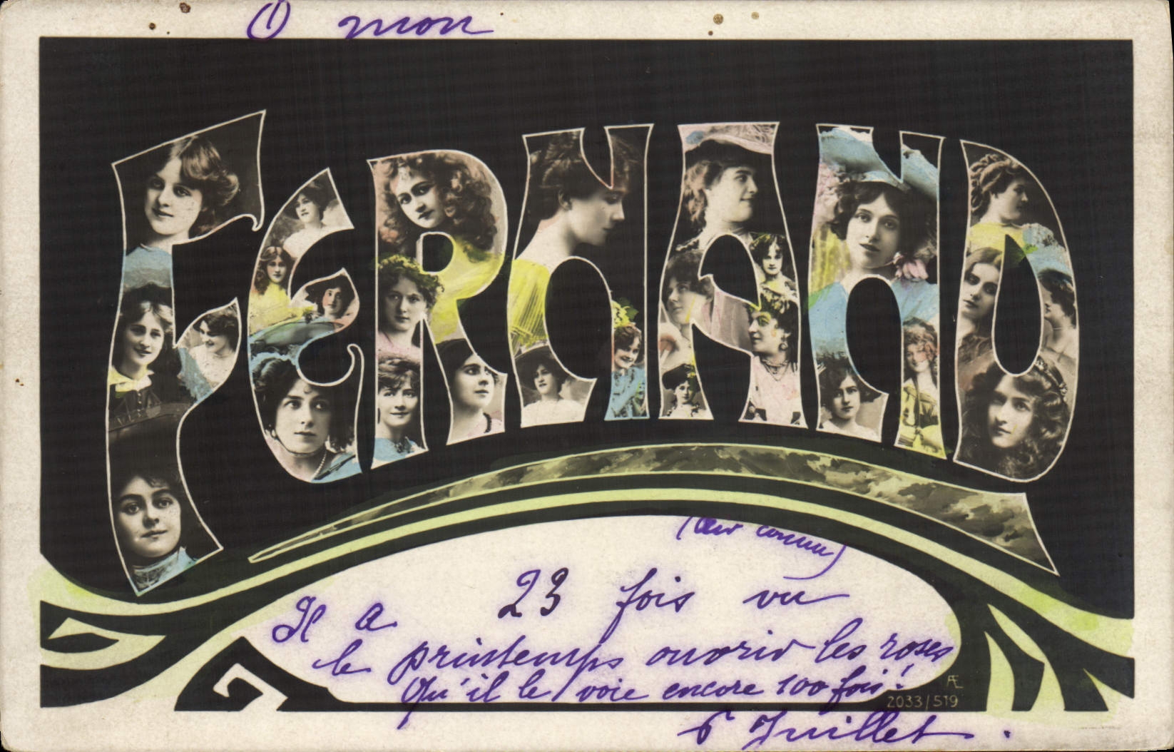 VINTAGE POSTCARD Fantasy Fernand First name