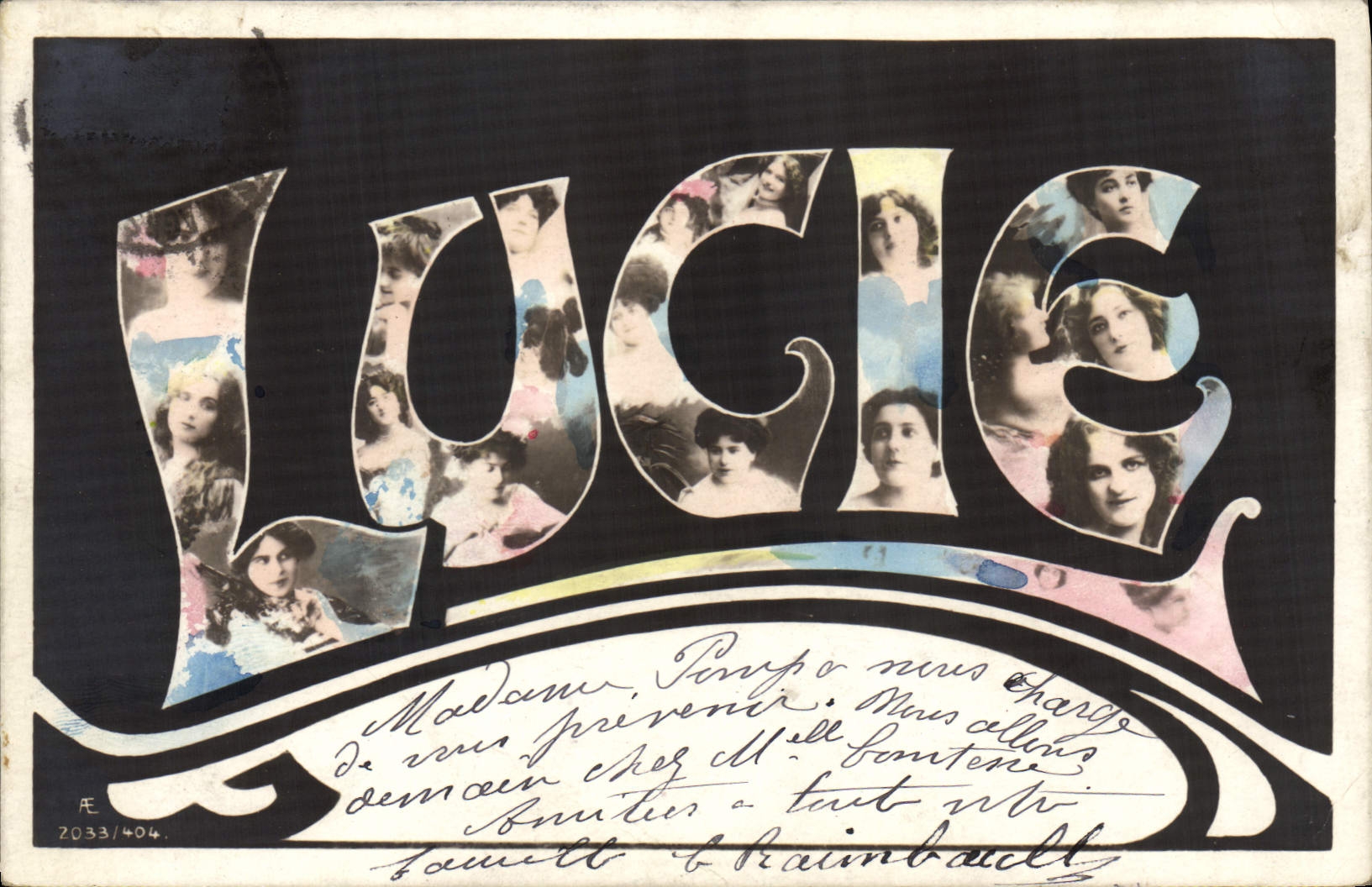 VINTAGE POSTCARD Fantasy Lucie First name