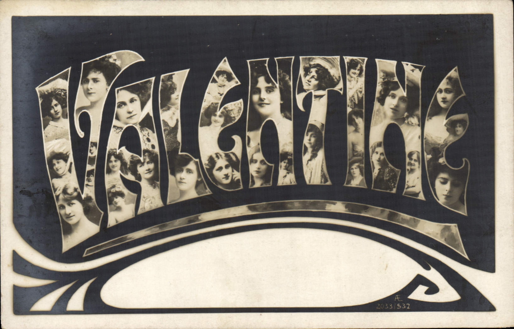 VINTAGE POSTCARD Fantasy Valentine First name