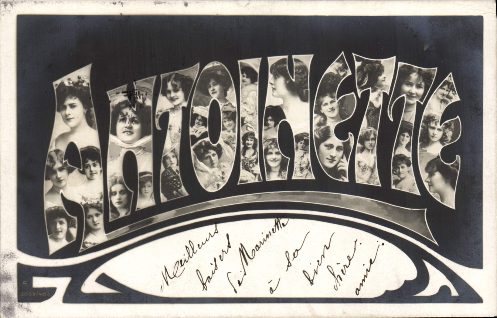 VINTAGE POSTCARD Fantasy First name Antoinette