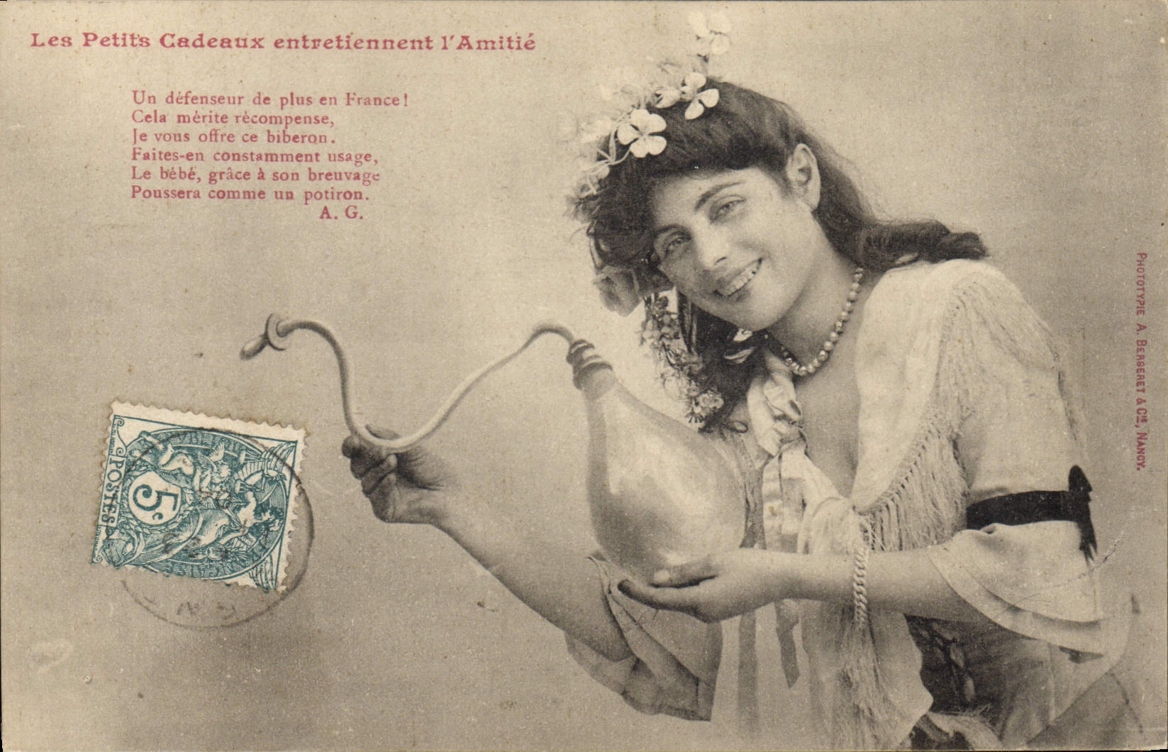 VINTAGE POSTCARD Fantasy Woman Bibberon Milk