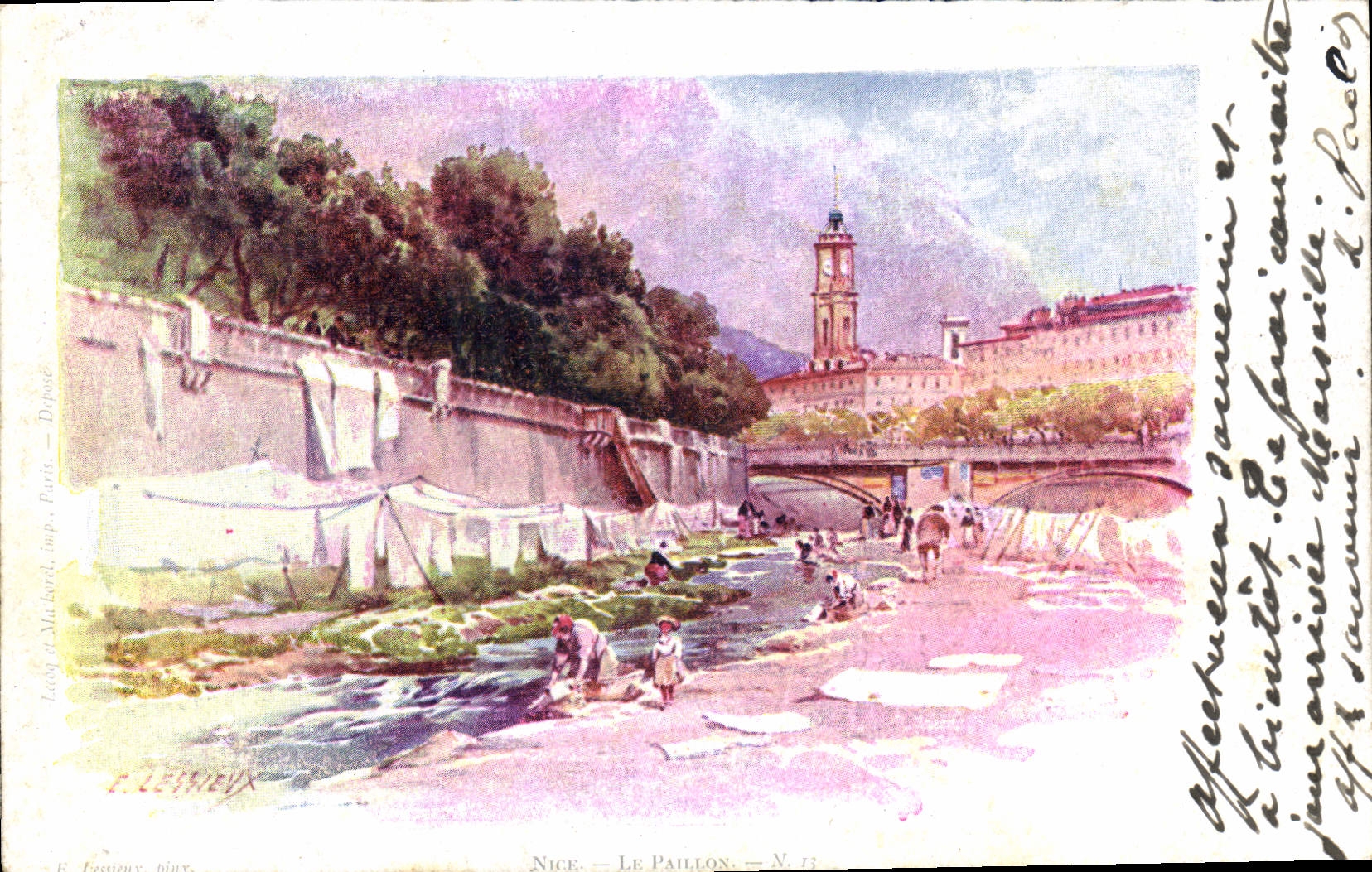 VINTAGE POSTCARD Fantasy Nice Illustrator the Lessieux spangle