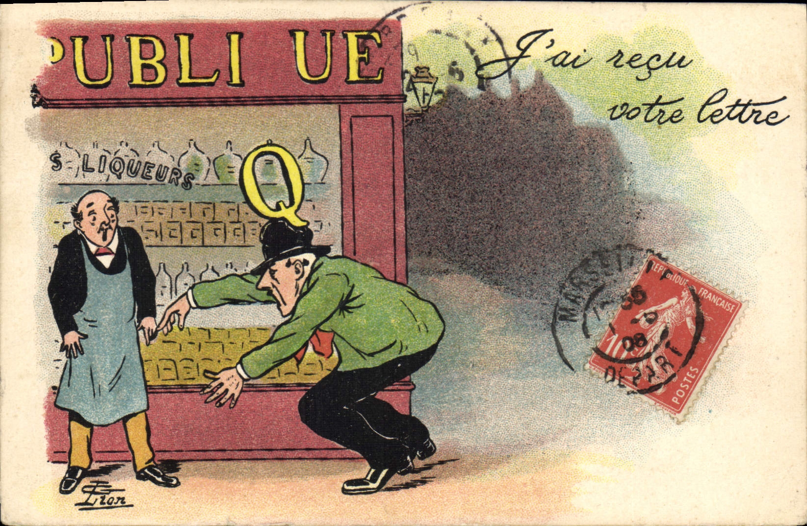 VINTAGE POSTCARD Fantaisie Illustrator G Lion I received your letter