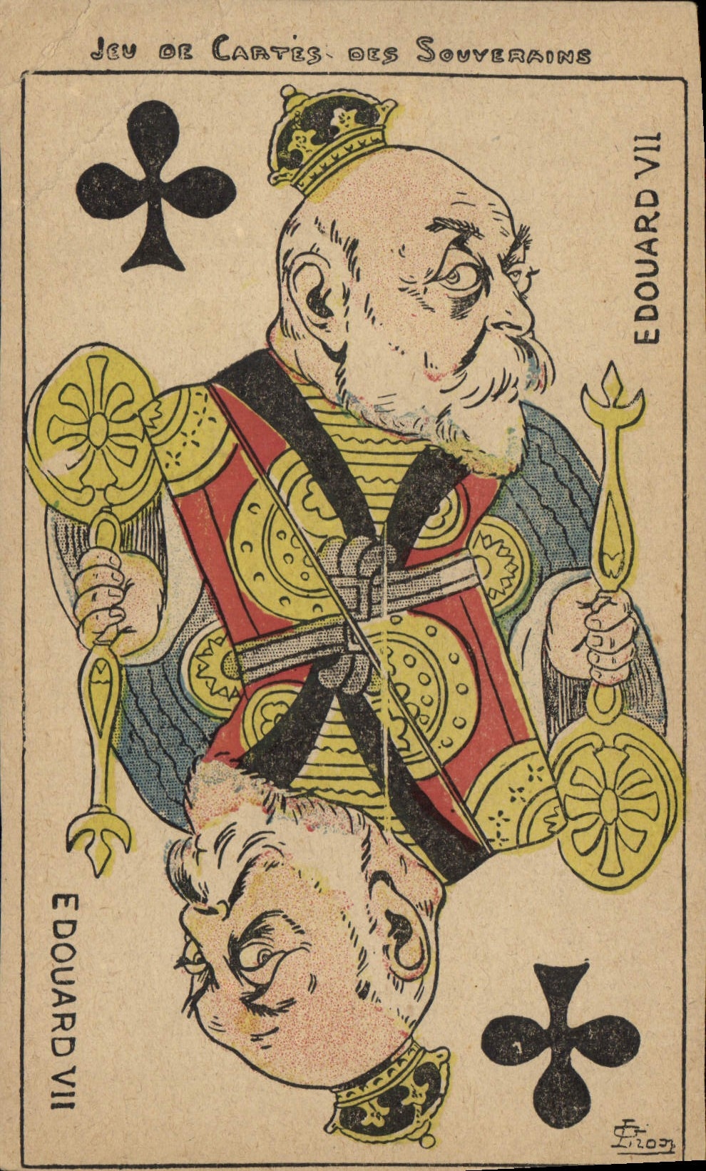 VINTAGE POSTCARD Fantaisie Illustrator G Lion Chart has to play Edouard VII