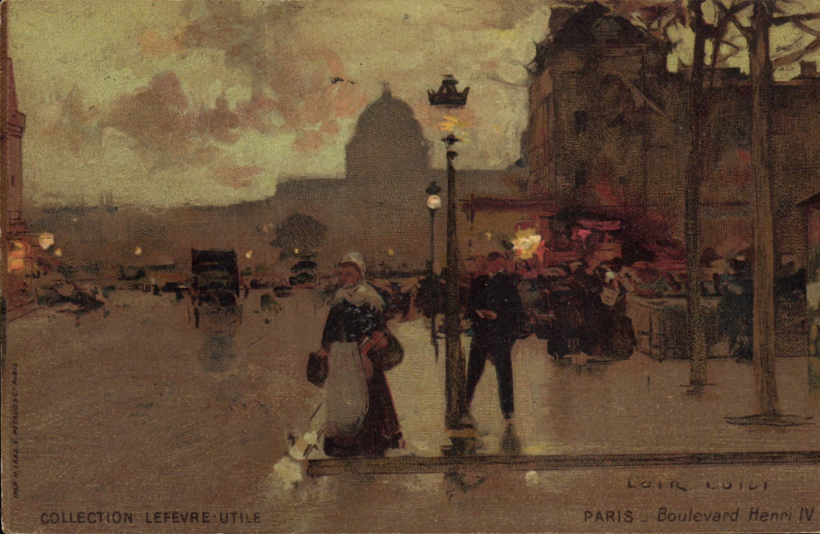 VINTAGE POSTCARD Fantasy Illustrator Luir Luigi Paris Boulevard Henri IV