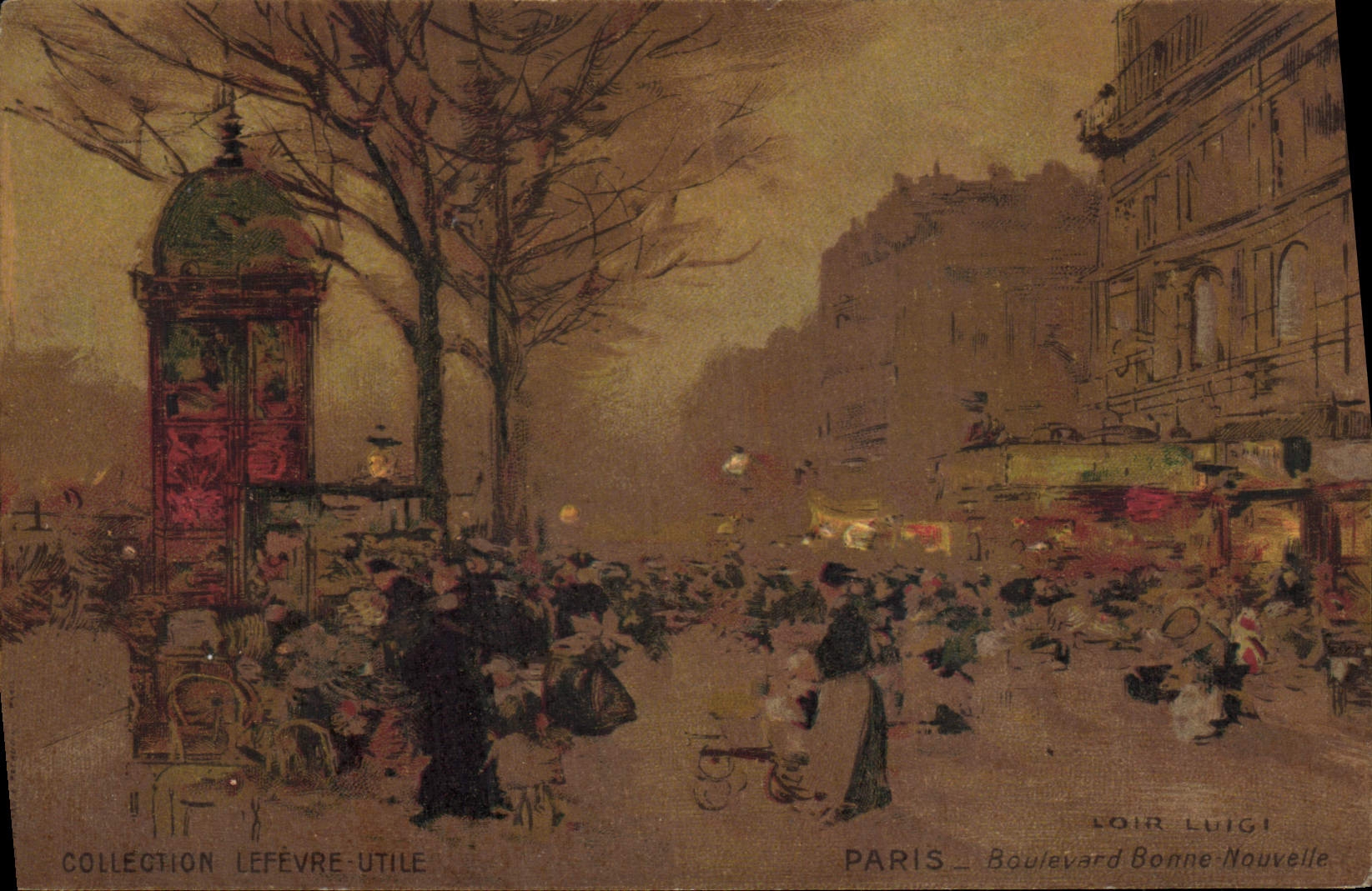 VINTAGE POSTCARD Fantasy Illustrator Luir Luigi Paris Boulevard Good news