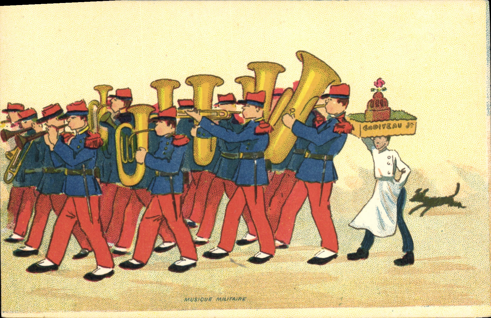 CPA Fantaisie Militaria Musique militaire Godiveau 
