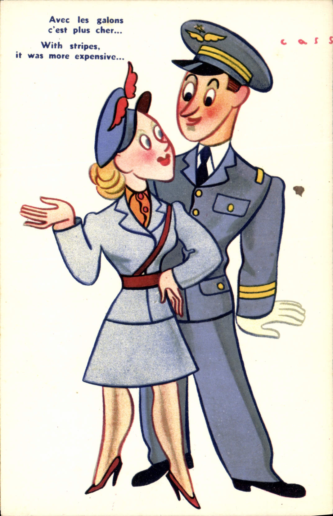 CPA Fantaisie Militaria Cass Pilote Avion Aviation