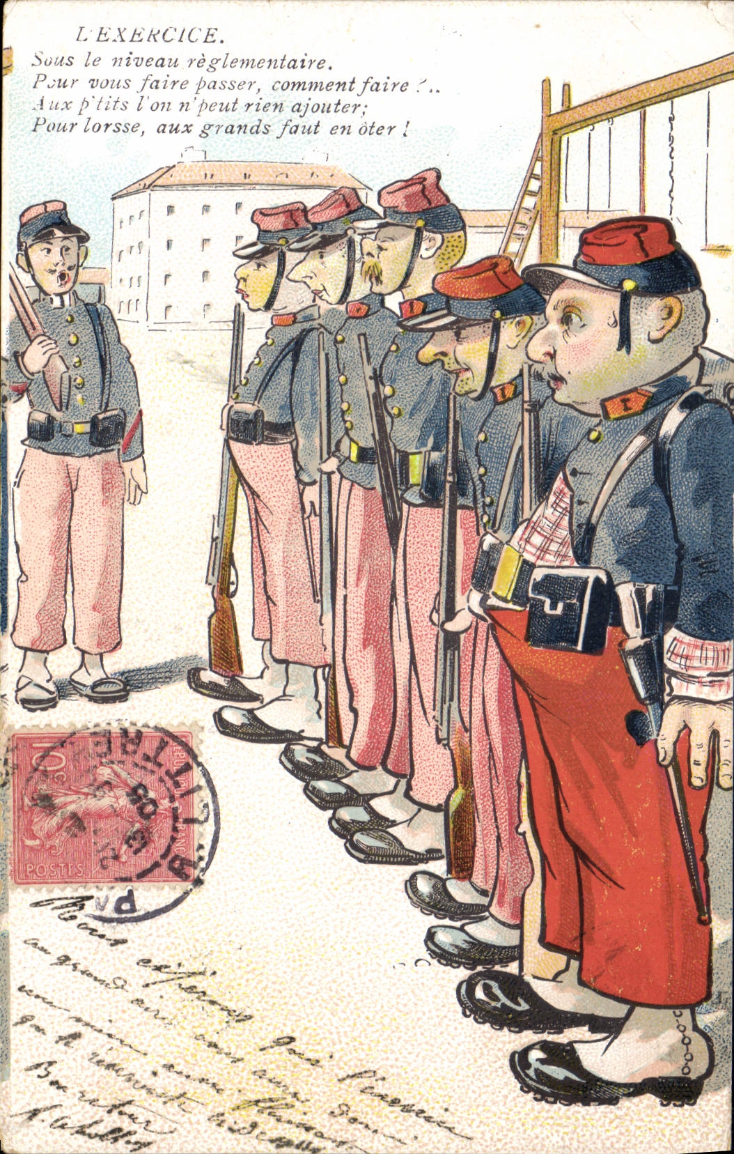 CPA Fantaisie Militaria L'exercice 