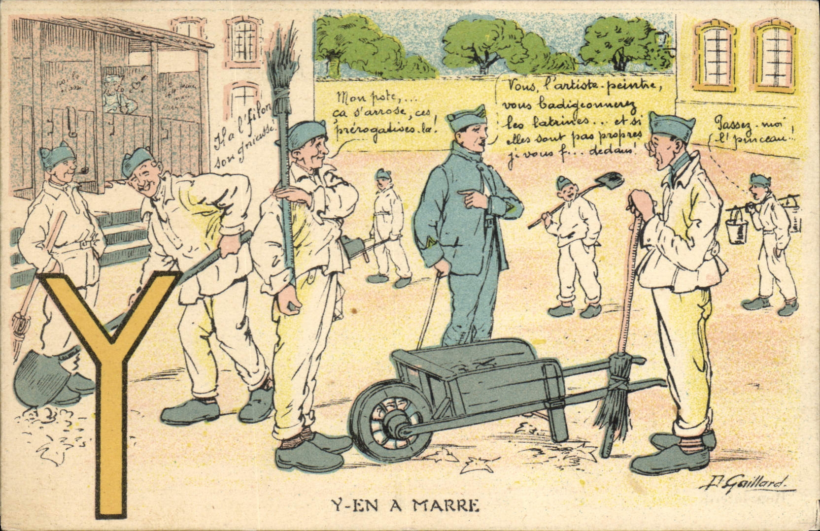 VINTAGE POSTCARD Fantaisie Militaria Y has enough