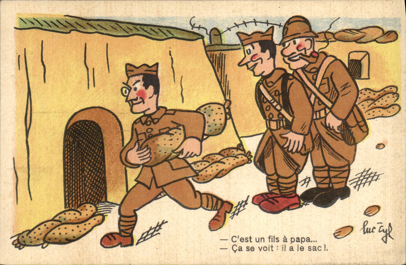 CPA Fantaisie Militaria C'est un fils a papa