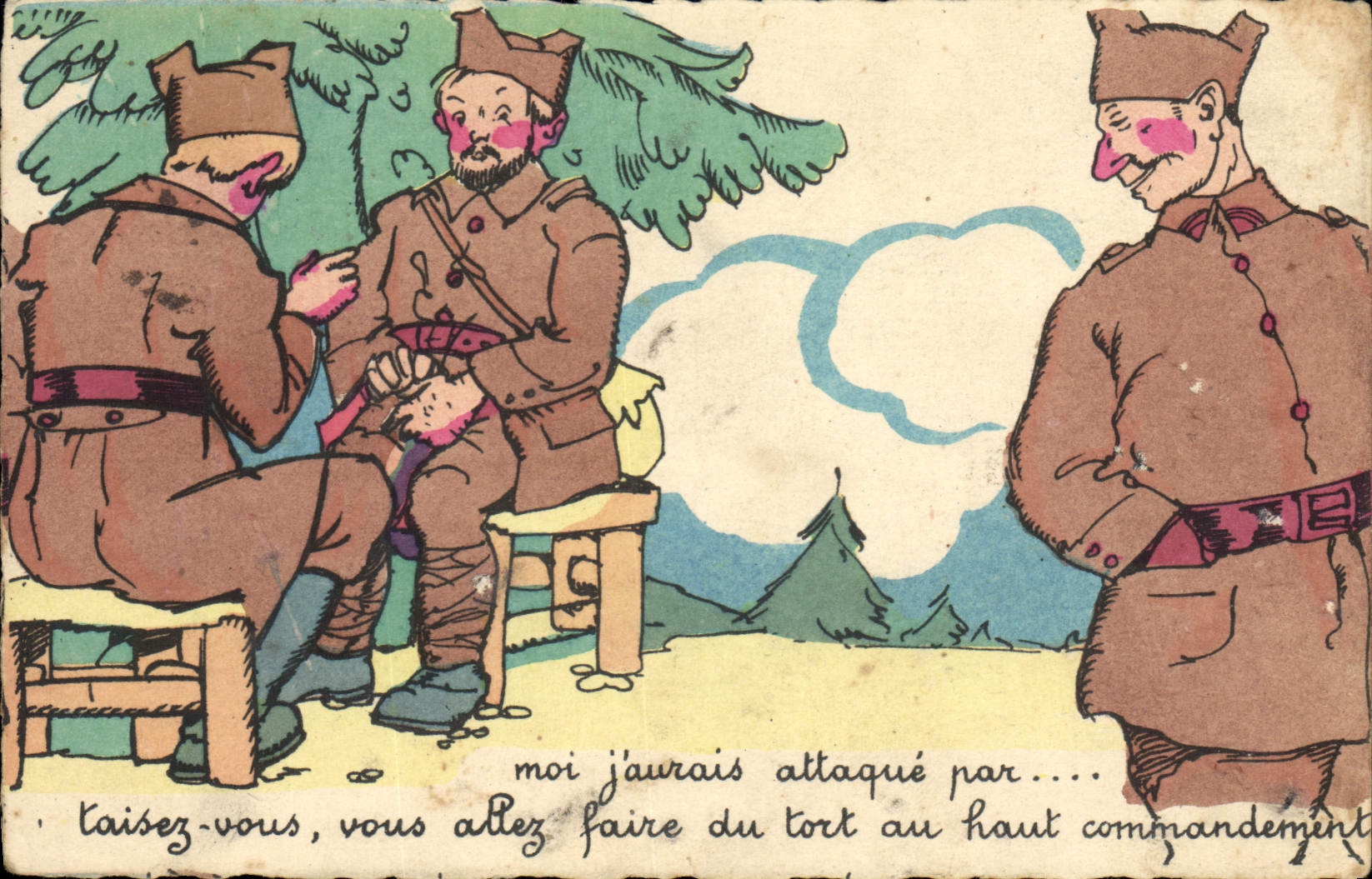 CPA Fantaisie Militaria Moi j'aurais attaque par 