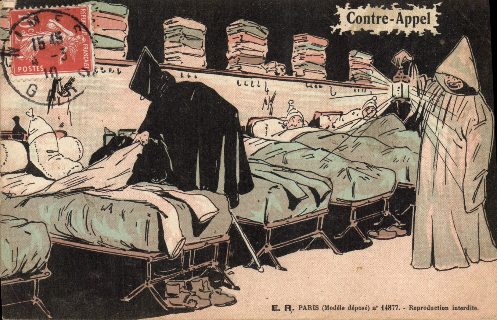 CPA Fantaisie Militaria Contre appel Fantome