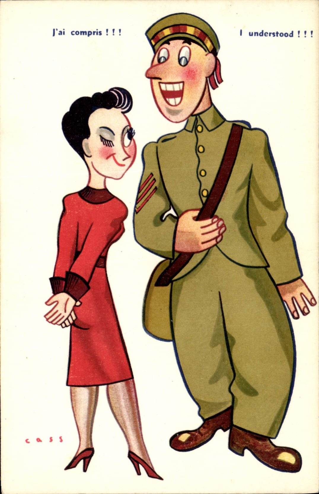 VINTAGE POSTCARD Fantasy Militaria Case