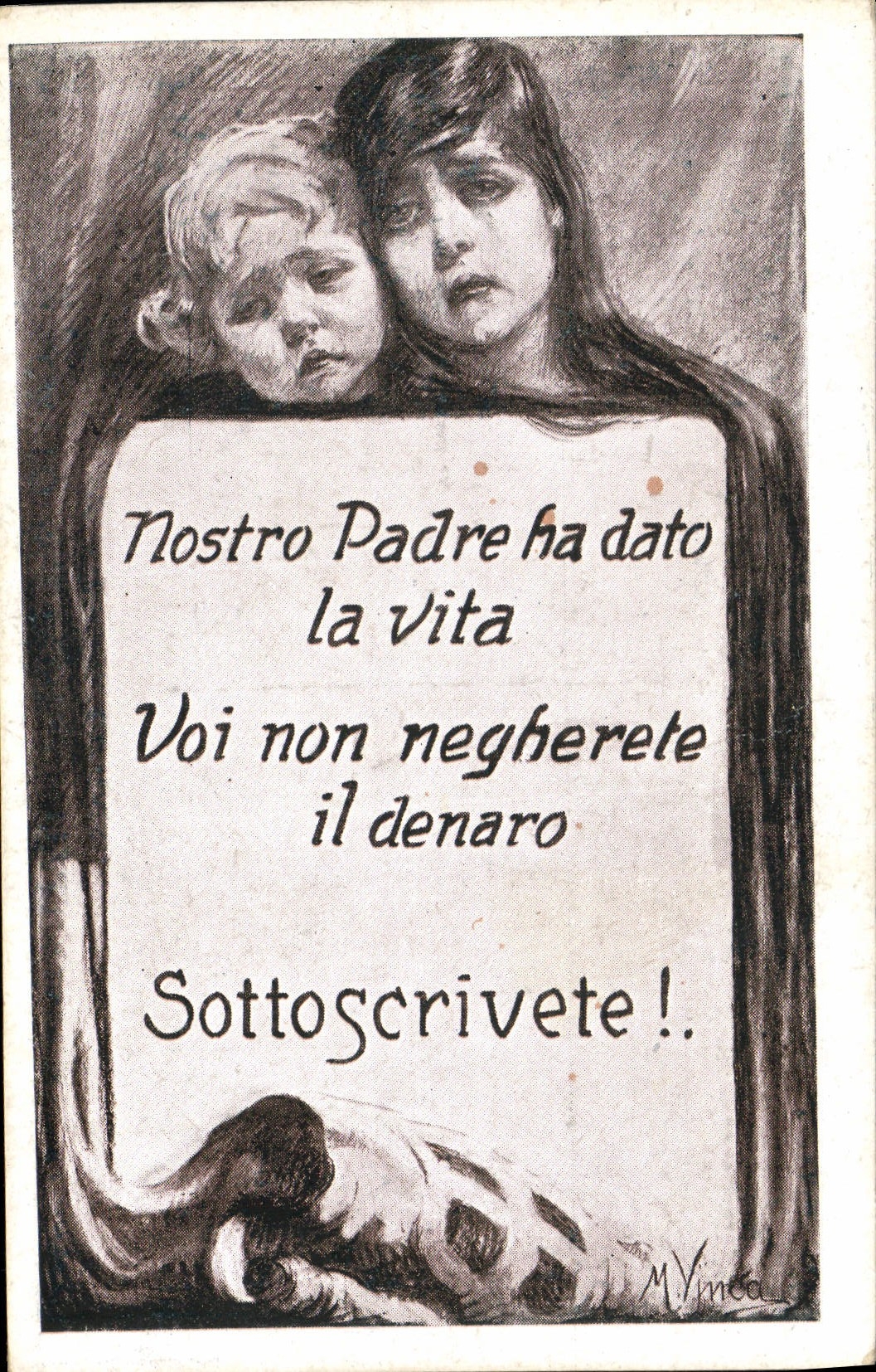 VINTAGE POSTCARD Fantasy Militaria Children Loan Italy Italia