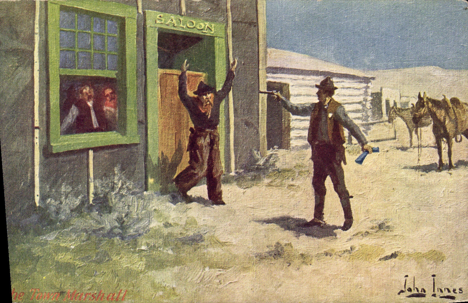 Indios del oeste lejanos del muchacho del criado de la vaca de la POSTAL de la VENDIMIA la ciudad Marshall