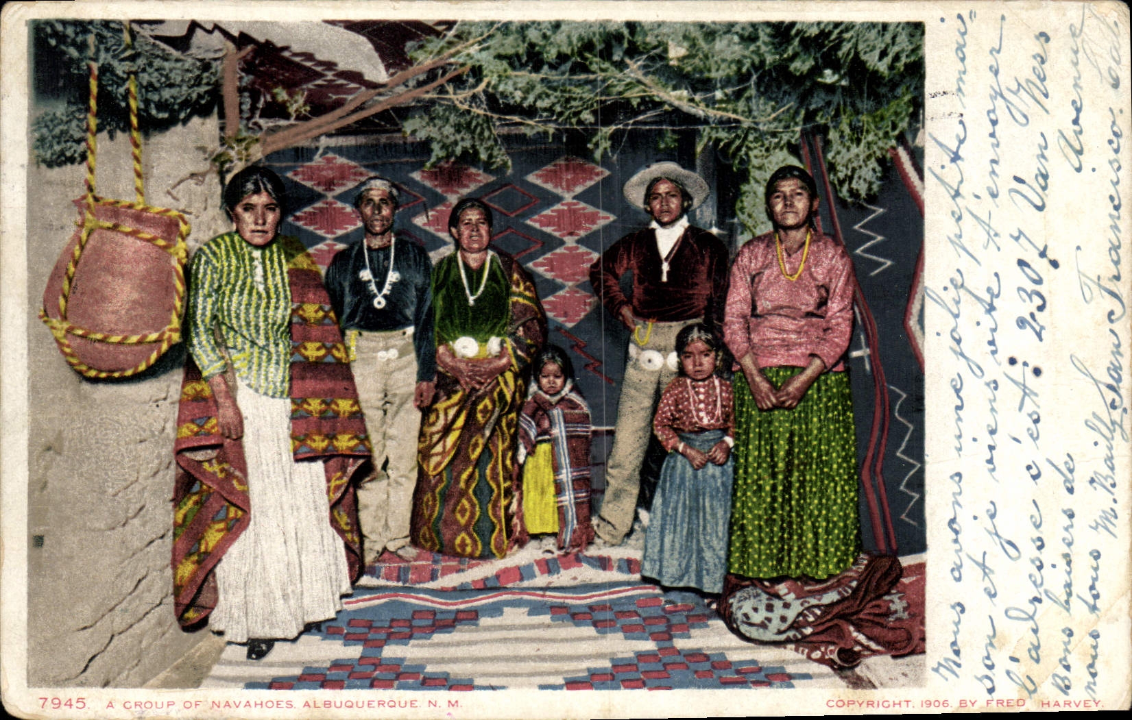 VINTAGE POSTCARD Far West Cow Boy Indians has off group Navahoes Albuquerque New Mexico City