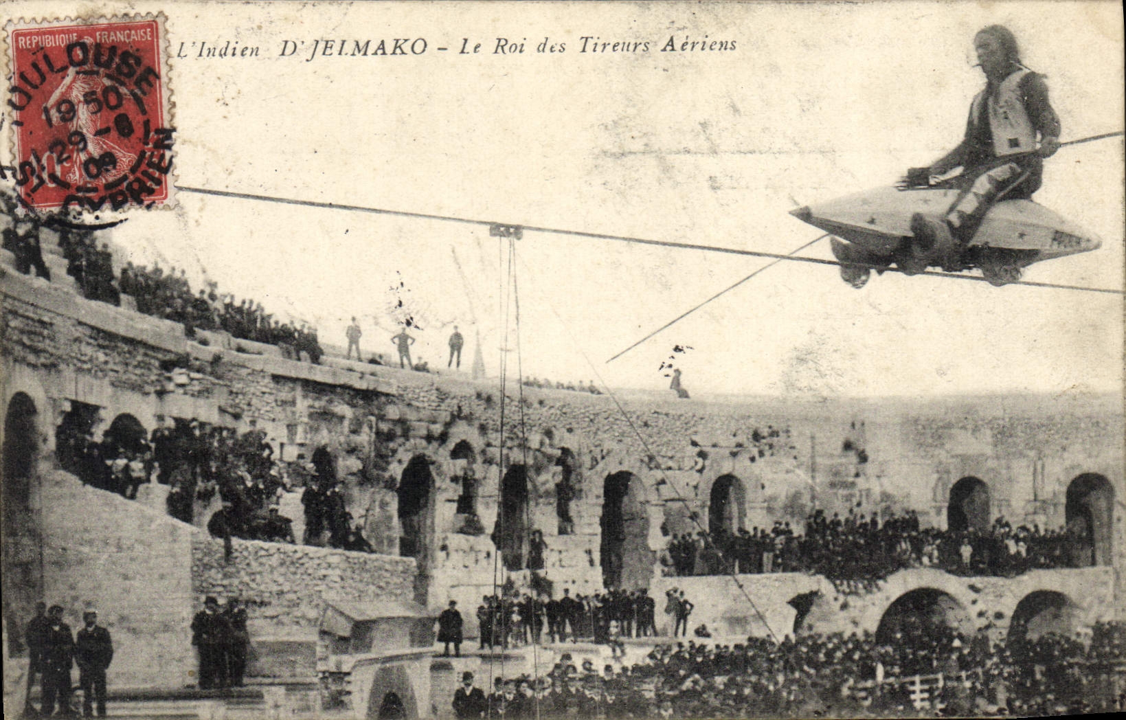 CPA Far West Cow Boy Indiens L'indien D'jelmako Le roi des Tireurs aeriens